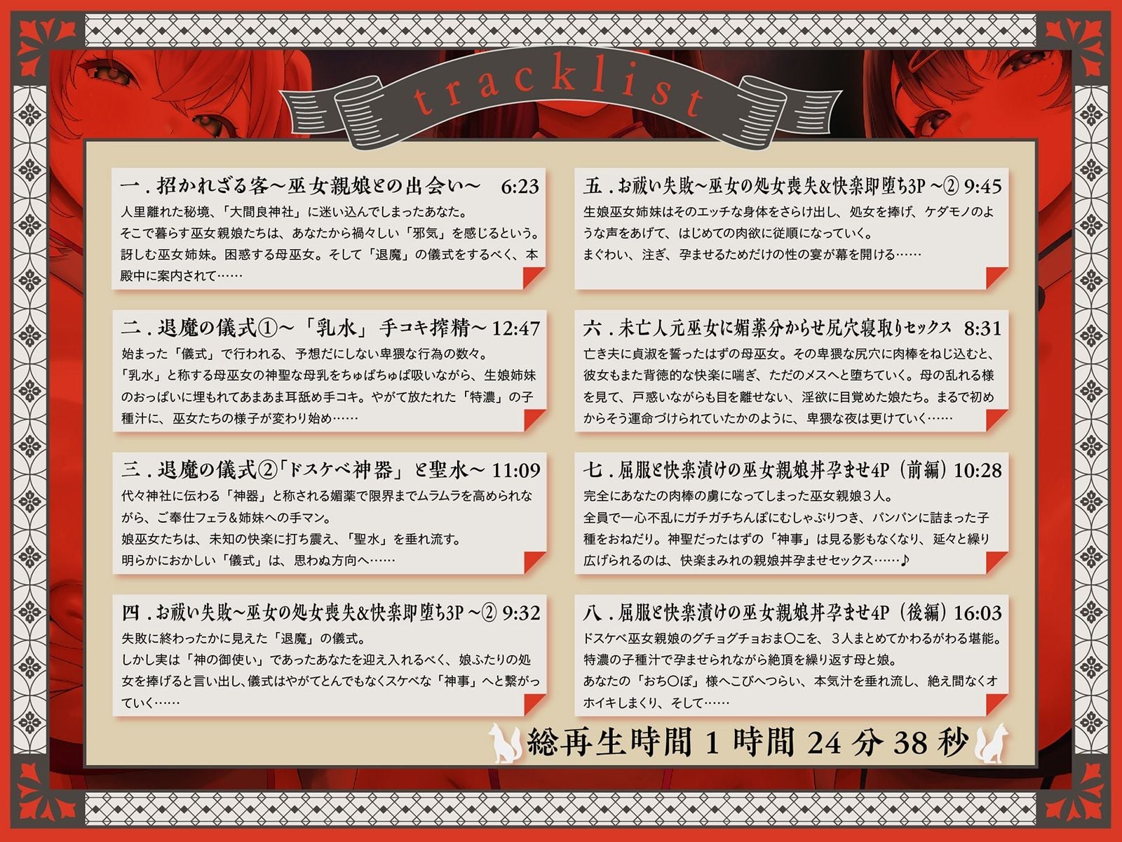 【巫女×孕ませ×親娘丼4P】祓い、孕ませ。〜ドスケベ巫女親娘に神聖で特濃な子種を注ぎまくる「儀式」に迷い込んだ夜〜