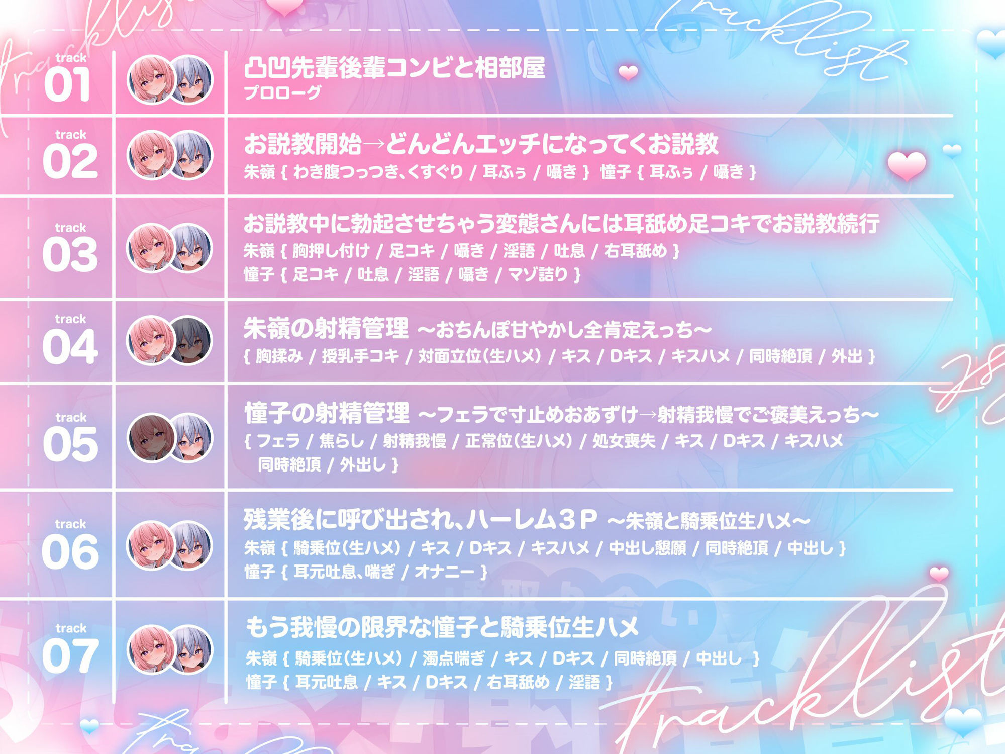 【おちんちんいじめ/差分イラスト有り】あまあま先輩＆ツンツン後輩のおちんぽ取り合いおしおき射精管理〜正反対ドスケベ凸凹OLのマゾ金玉調教えっち〜【KU100】