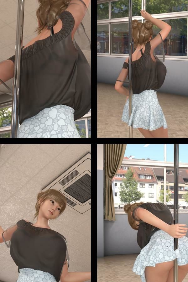 『理想の彼女を3DCGで作ります』から生まれたバーチャルアイドル「一ノ瀬廻里（いちのせめぐり）」のポールダンス風写真集:PoleDance_02