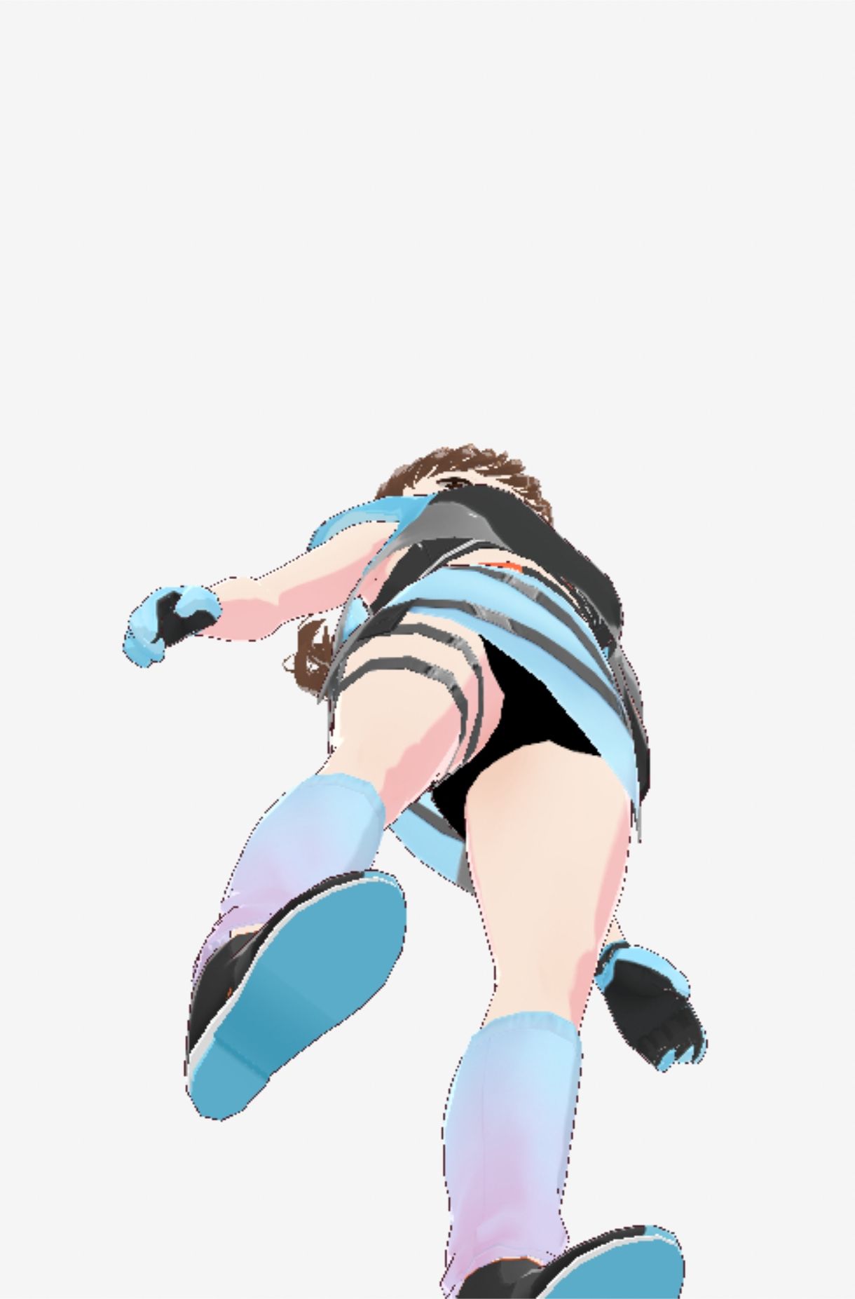 水色の服を着た巨乳のお姉さん(セリフなし 3DCGモデル イラスト集)