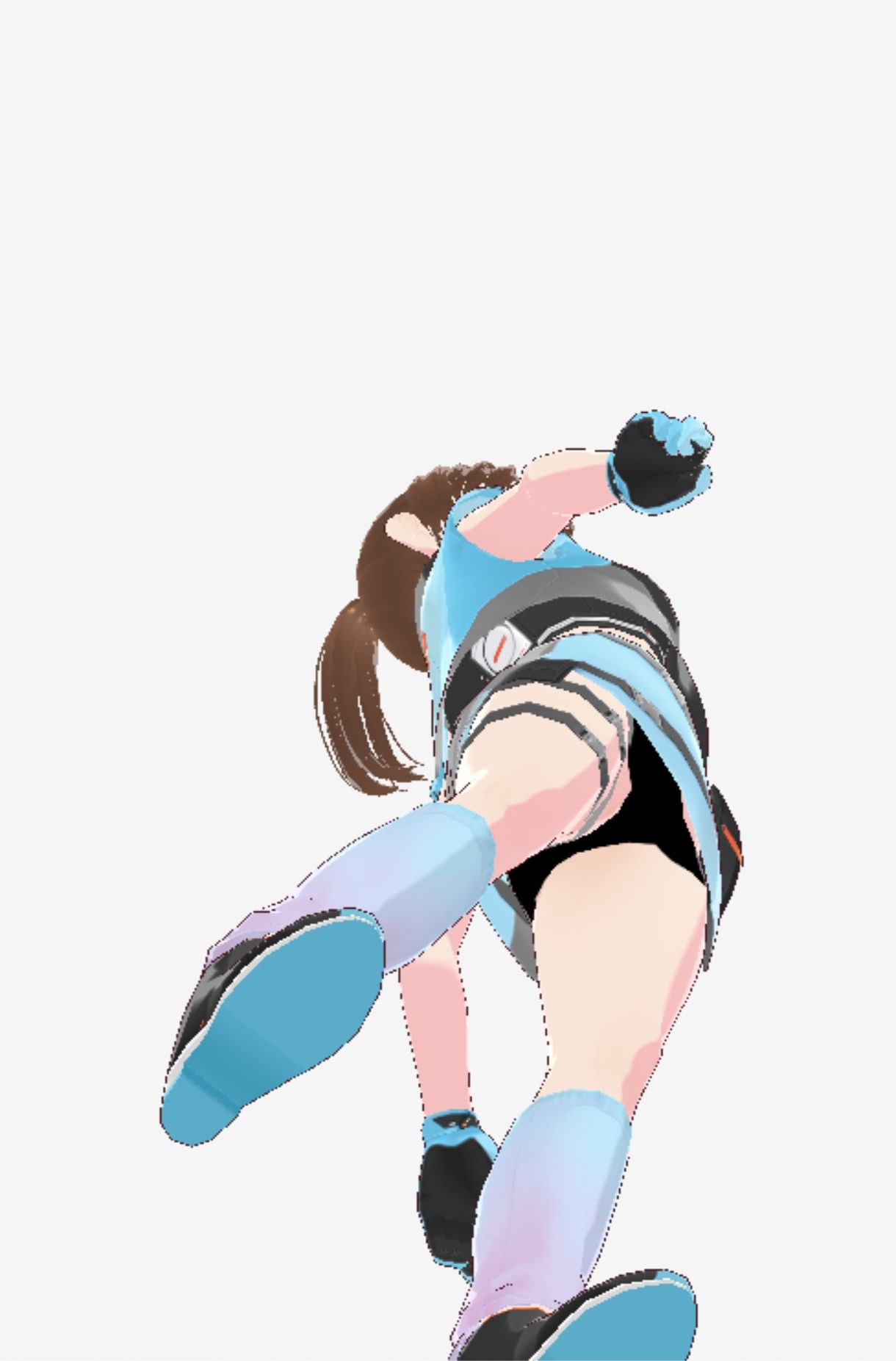 水色の服を着た巨乳のお姉さん(セリフなし 3DCGモデル イラスト集)