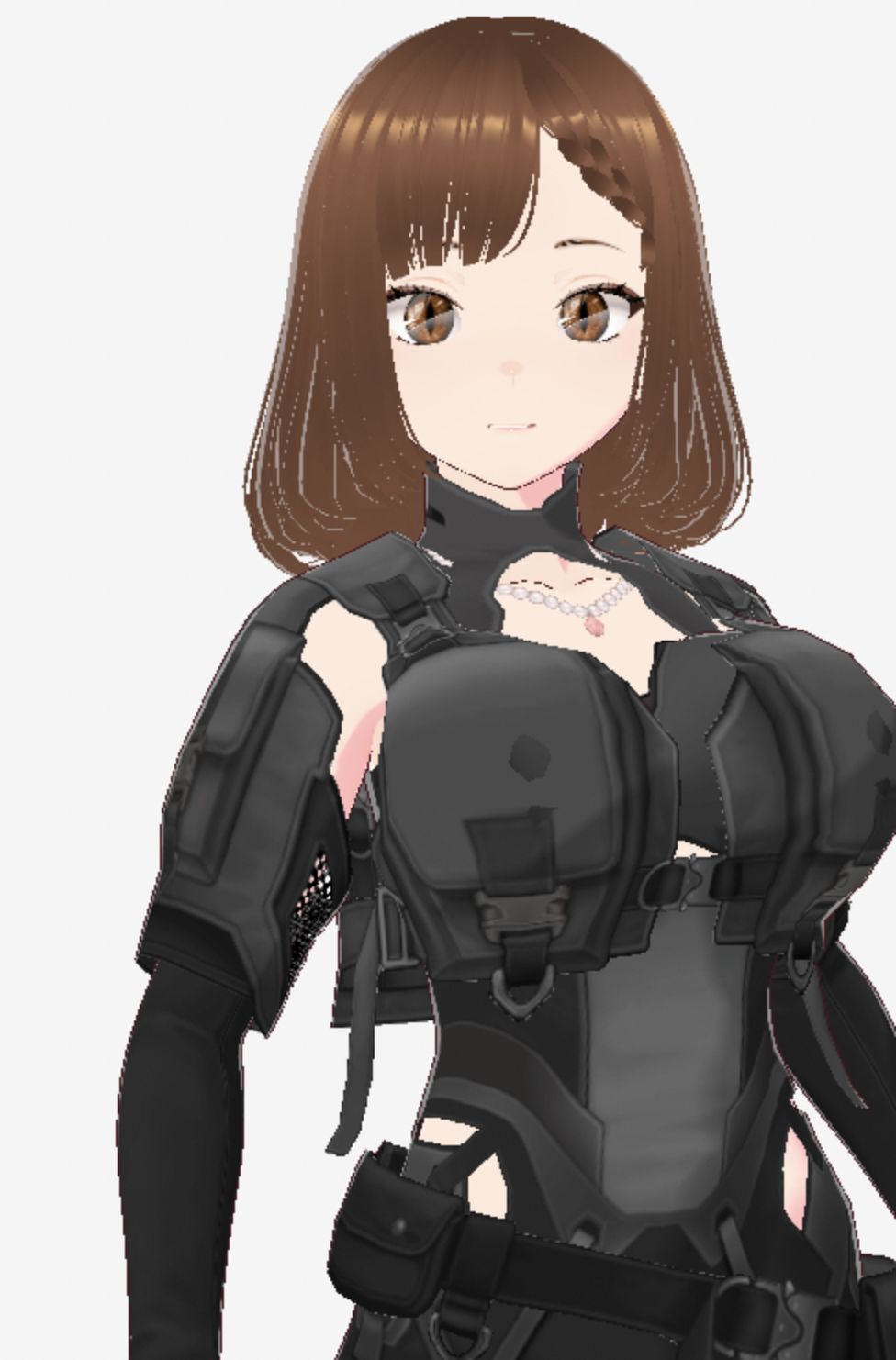 黒いウェアを着ている巨乳のお姉さん（セリフなし 3DCGモデル イラスト集）