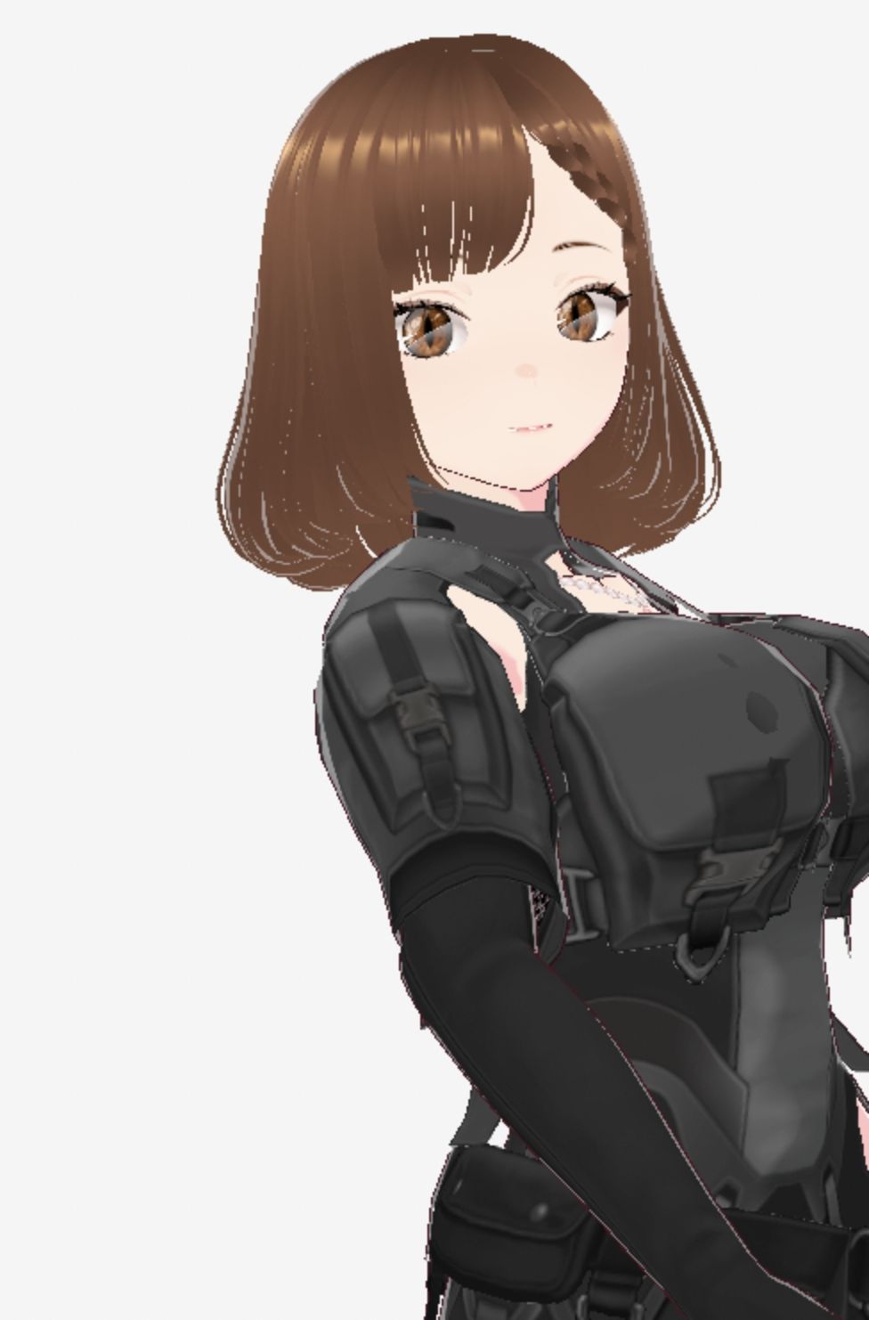 黒いウェアを着ている巨乳のお姉さん（セリフなし 3DCGモデル イラスト集）