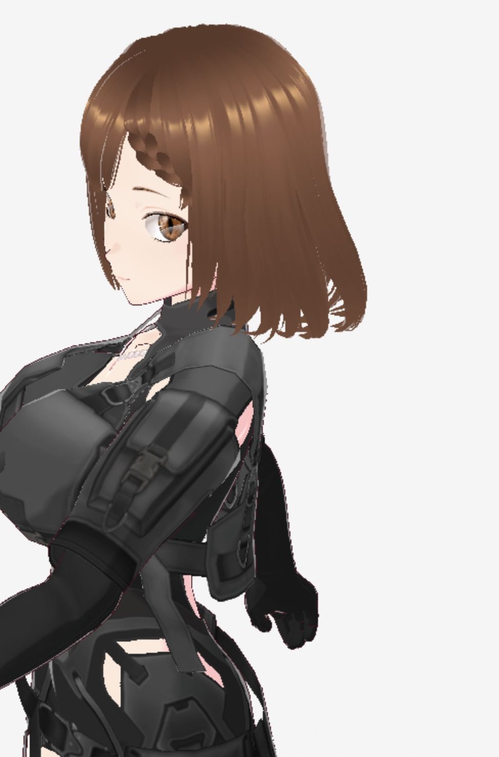 黒いウェアを着ている巨乳のお姉さん（セリフなし 3DCGモデル イラスト集）