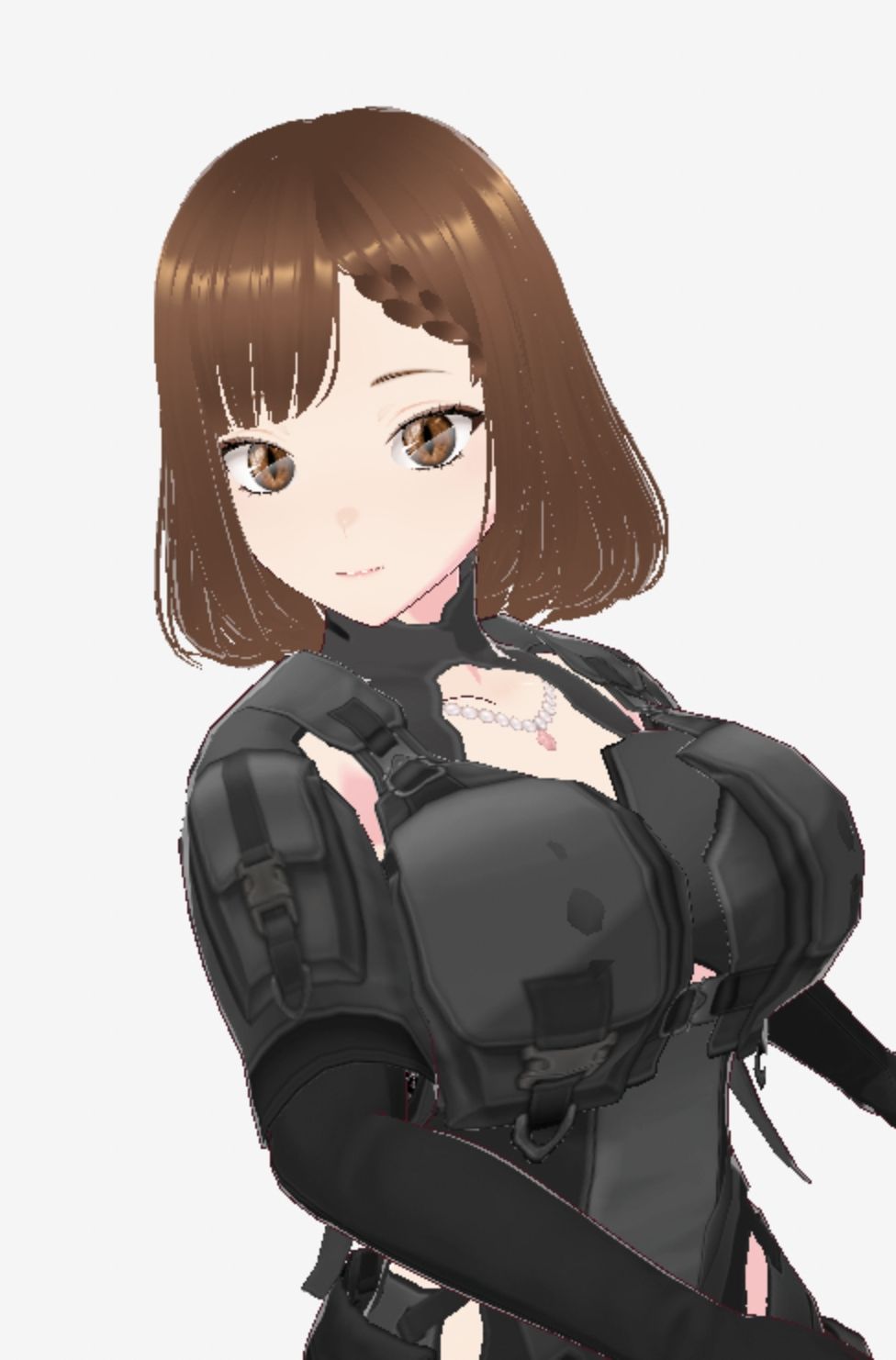 黒いウェアを着ている巨乳のお姉さん（セリフなし 3DCGモデル イラスト集）