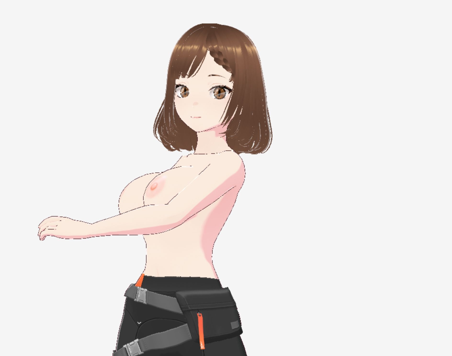 黒いウェアを着ている巨乳のお姉さん（セリフなし 3DCGモデル イラスト集）