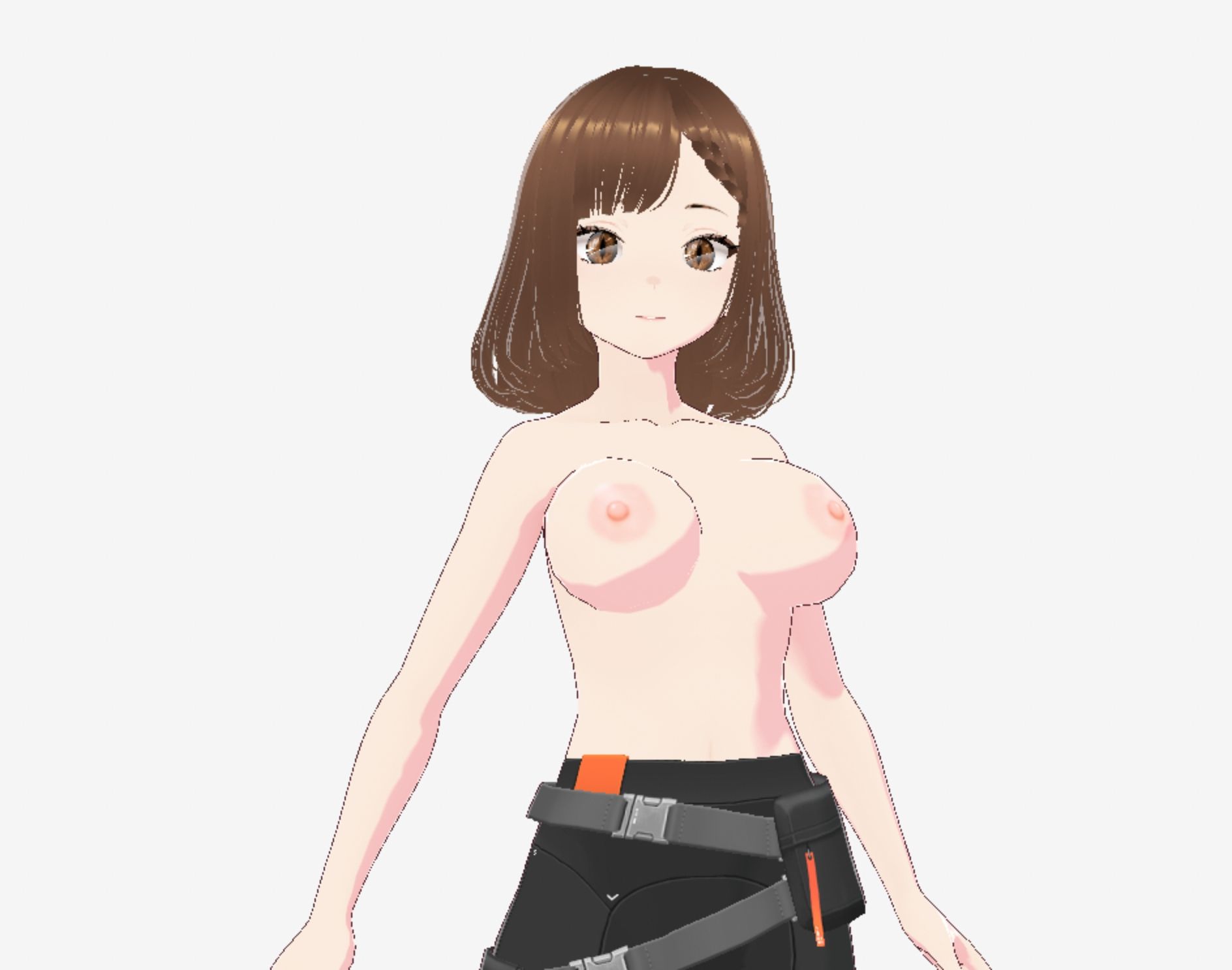 黒いウェアを着ている巨乳のお姉さん（セリフなし 3DCGモデル イラスト集）