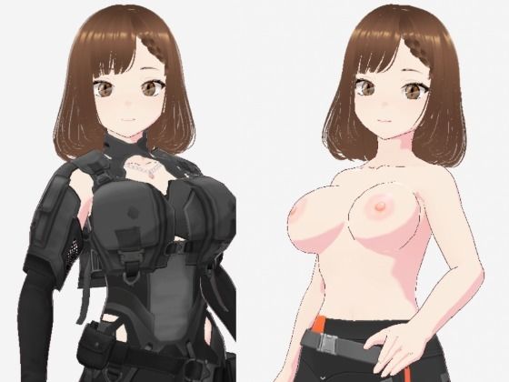 黒いウェアを着ている巨乳のお姉さん（セリフなし 3DCGモデル イラスト集）