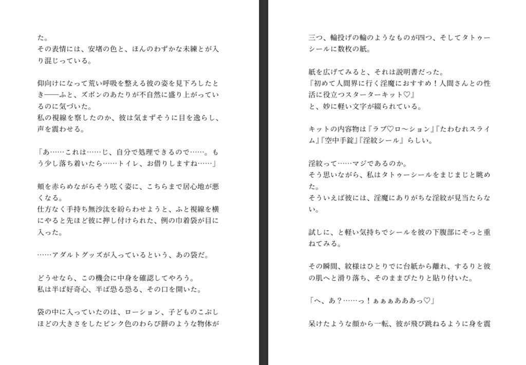 不法侵入したインキュバスから魔法のエログッズを貰ったので射精禁止した身体を弄んだあと強●射精させまくる話