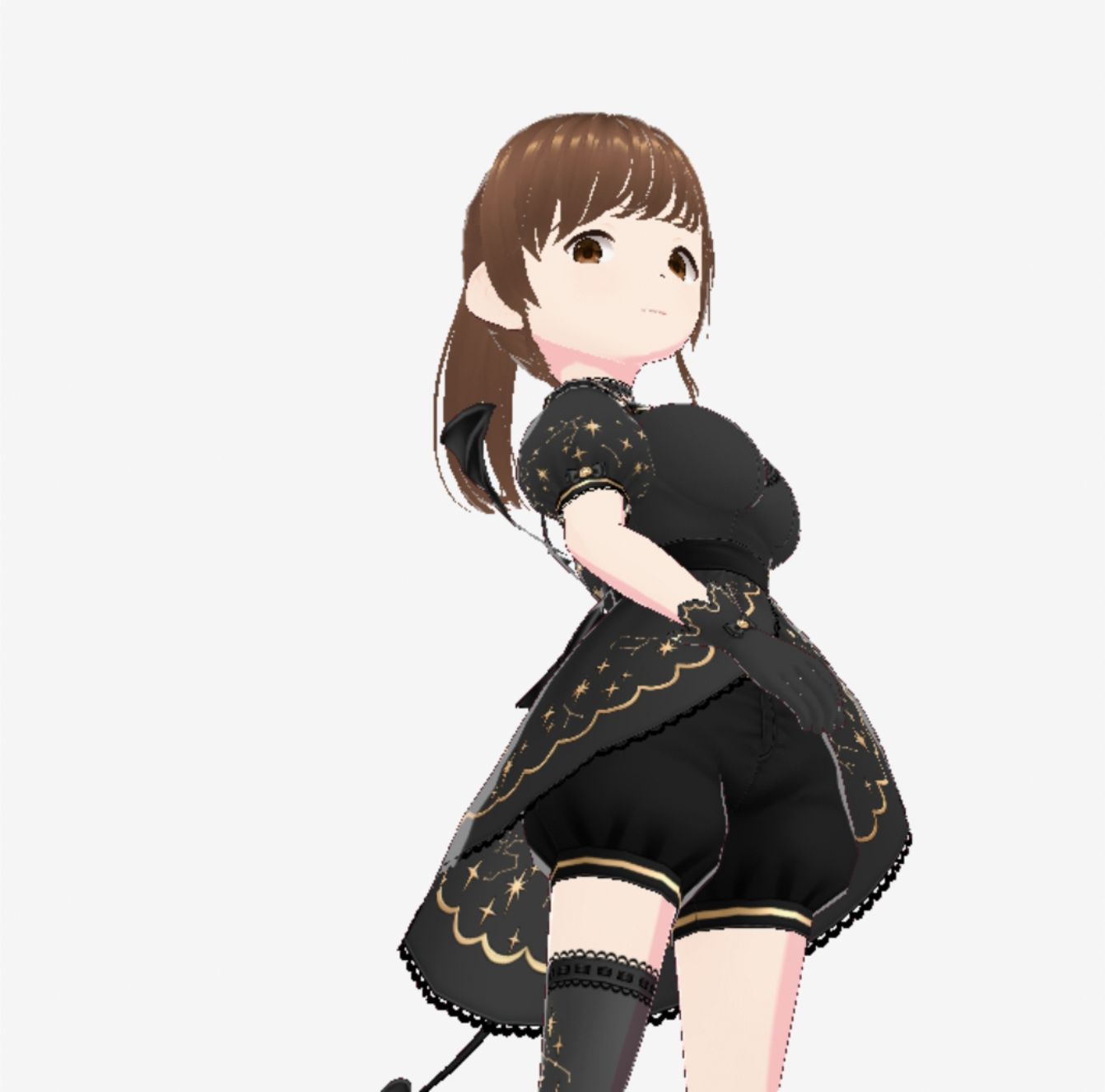 黒いドレスを着たお姉さん(セリフなし 3DCGモデル イラスト集)
