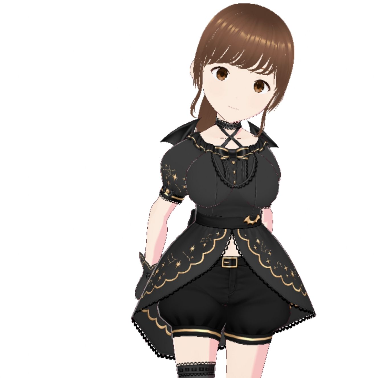 黒いドレスを着たお姉さん(セリフなし 3DCGモデル イラスト集)