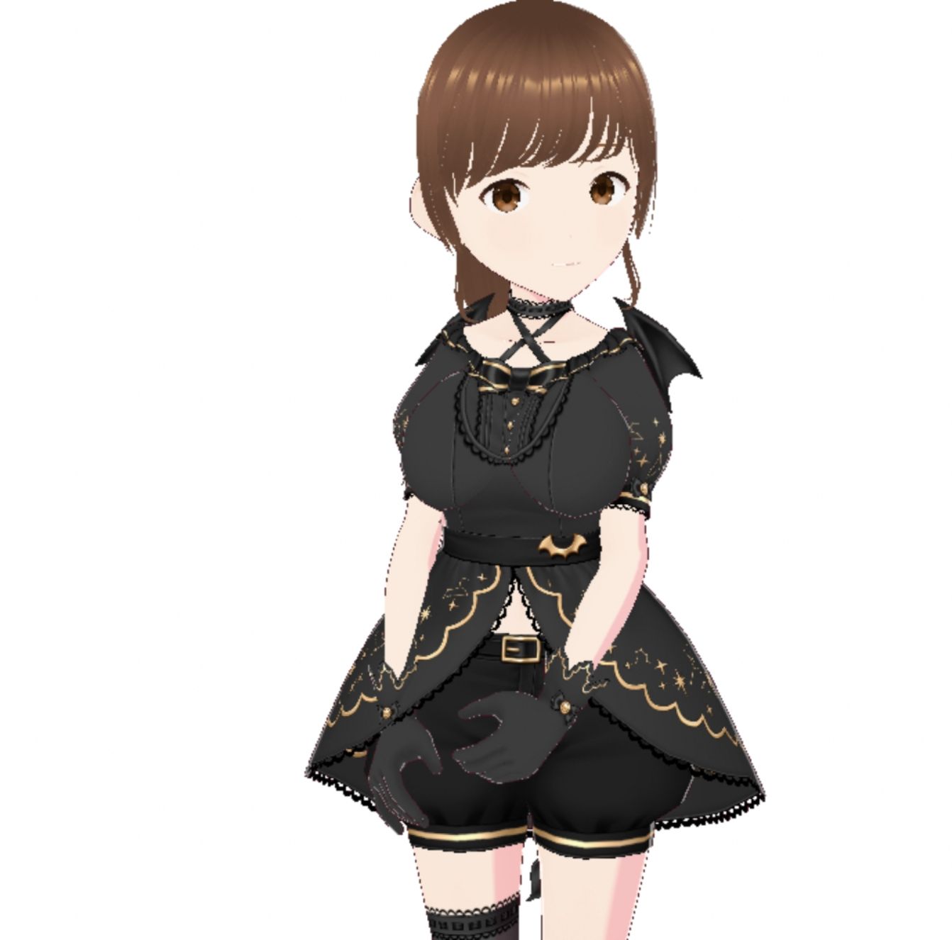 黒いドレスを着たお姉さん(セリフなし 3DCGモデル イラスト集)