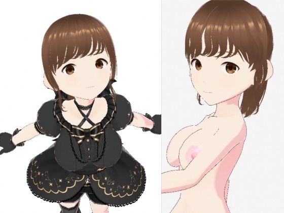 黒いドレスを着たお姉さん（セリフなし 3DCGモデル イラスト集）