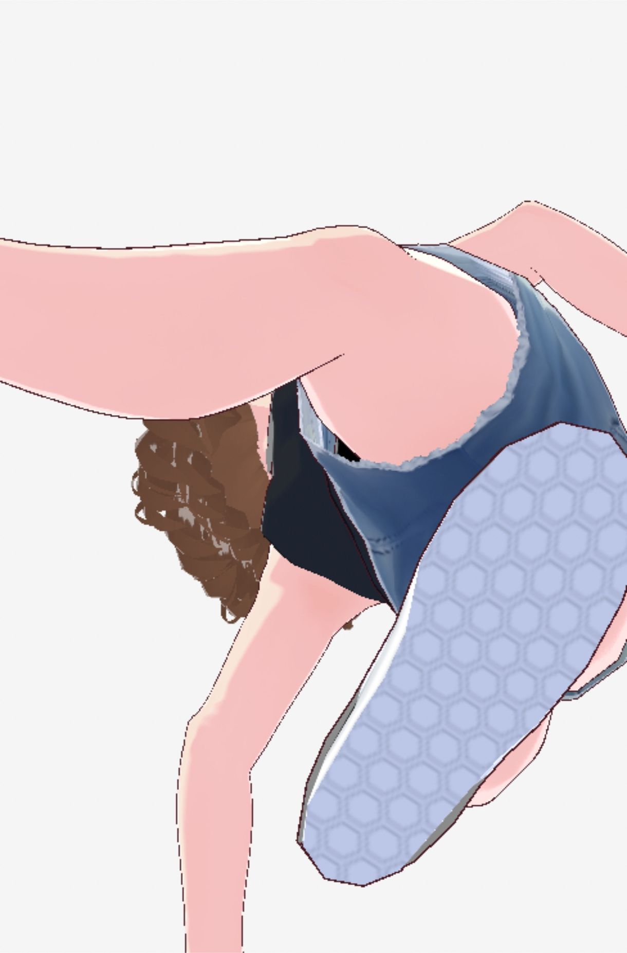 黒いノースリーブにデニムのショートパンツのお姉さん(セリフなし 3DCGモデル イラスト集)