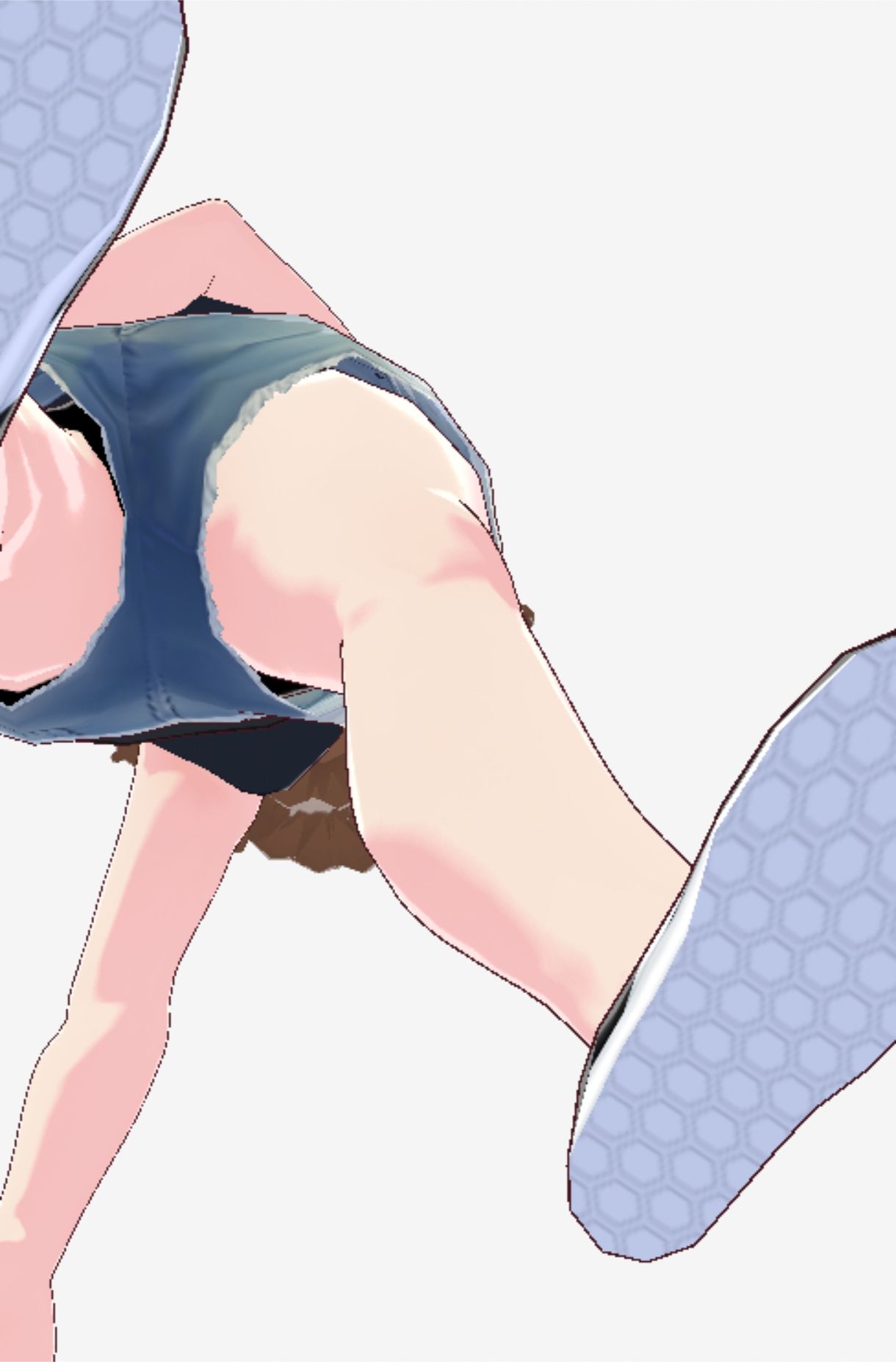 黒いノースリーブにデニムのショートパンツのお姉さん(セリフなし 3DCGモデル イラスト集)