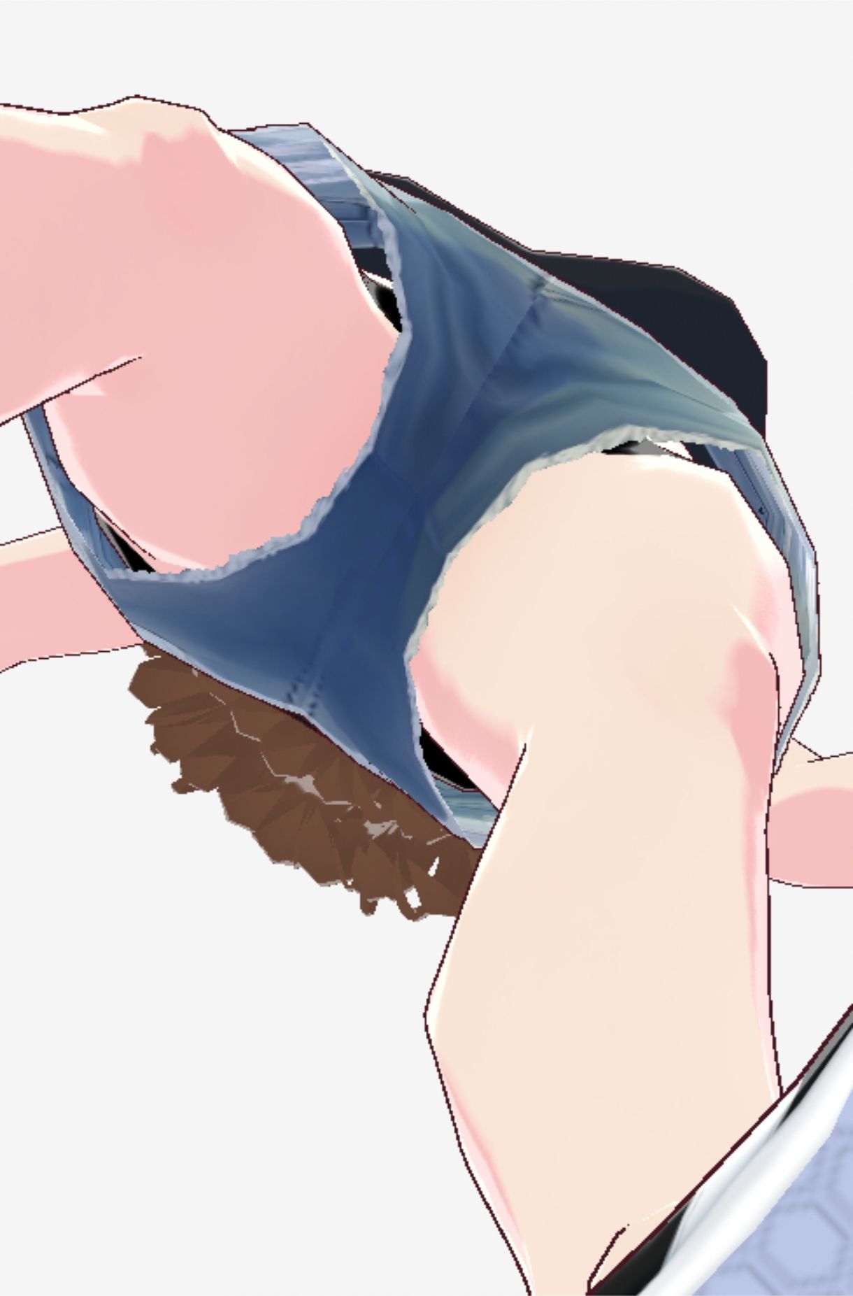黒いノースリーブにデニムのショートパンツのお姉さん(セリフなし 3DCGモデル イラスト集)