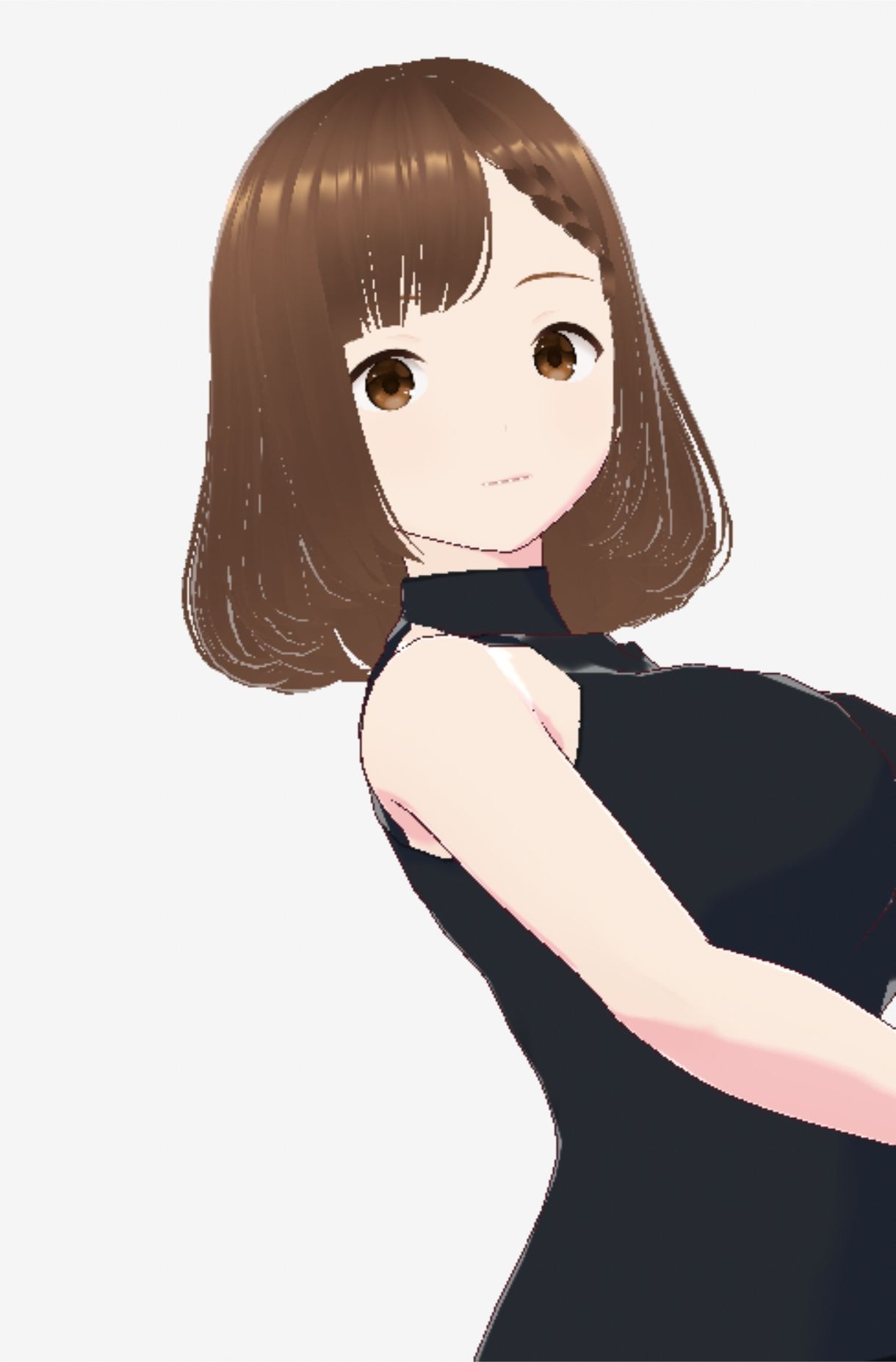 黒いノースリーブにデニムのショートパンツのお姉さん(セリフなし 3DCGモデル イラスト集)