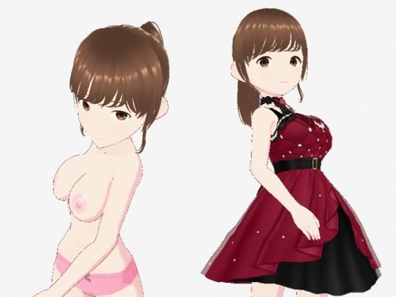 赤いドレスの巨乳のお姉さん（セリフなし 3DCGモデル イラスト集）