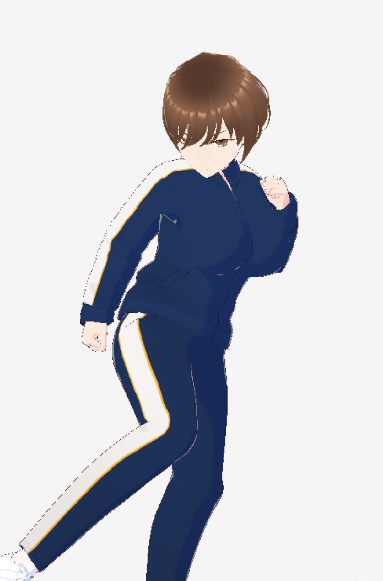 格闘好きな巨乳のジャージ姿のお姉さん（セリフなし 3DCGモデル イラスト集）