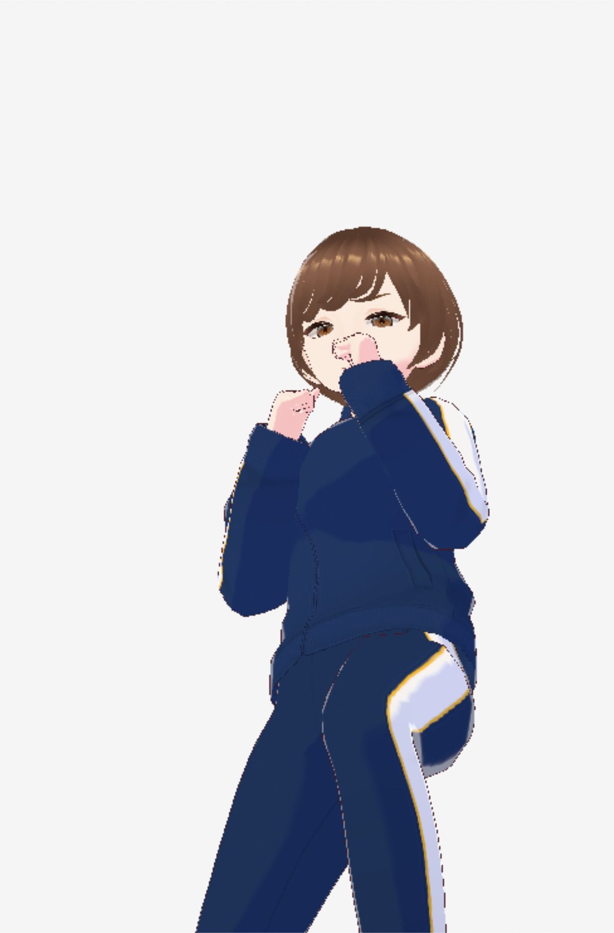 格闘好きな巨乳のジャージ姿のお姉さん（セリフなし 3DCGモデル イラスト集）