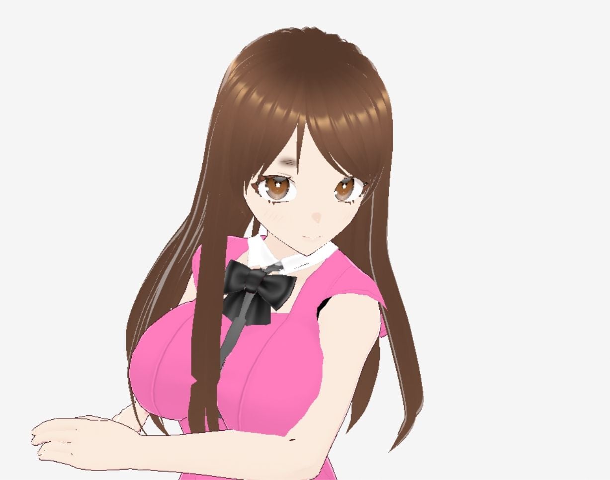 ピンクの洋服の美女が色々なポーズをとっている(セリフなし 3DCGモデル イラスト集)