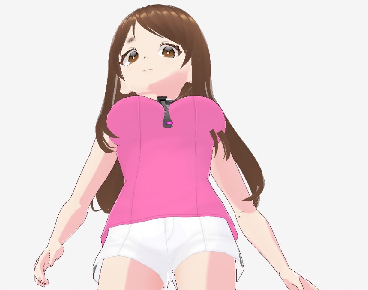 ピンクの洋服の美女が色々なポーズをとっている(セリフなし 3DCGモデル イラスト集)