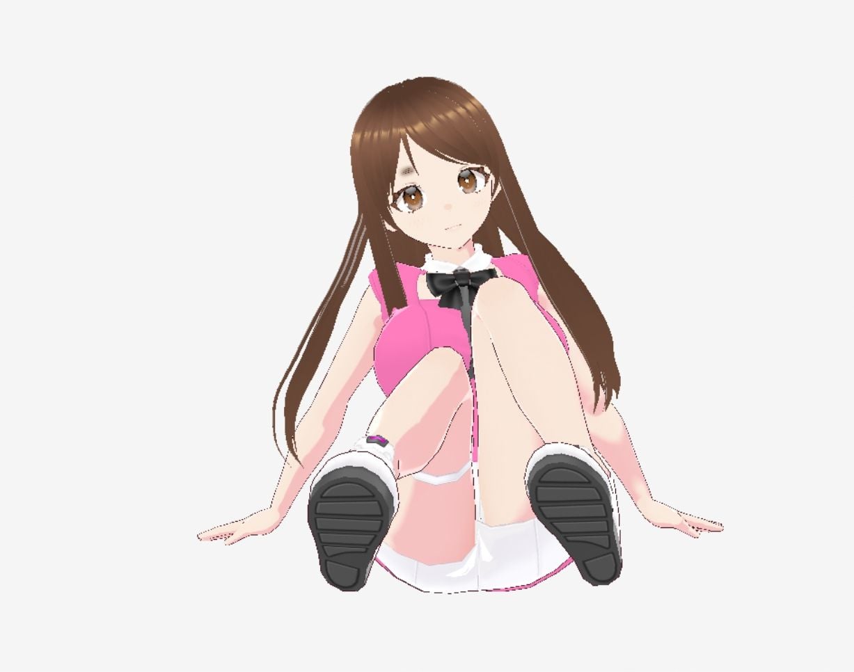 ピンクの洋服の美女が色々なポーズをとっている(セリフなし 3DCGモデル イラスト集)