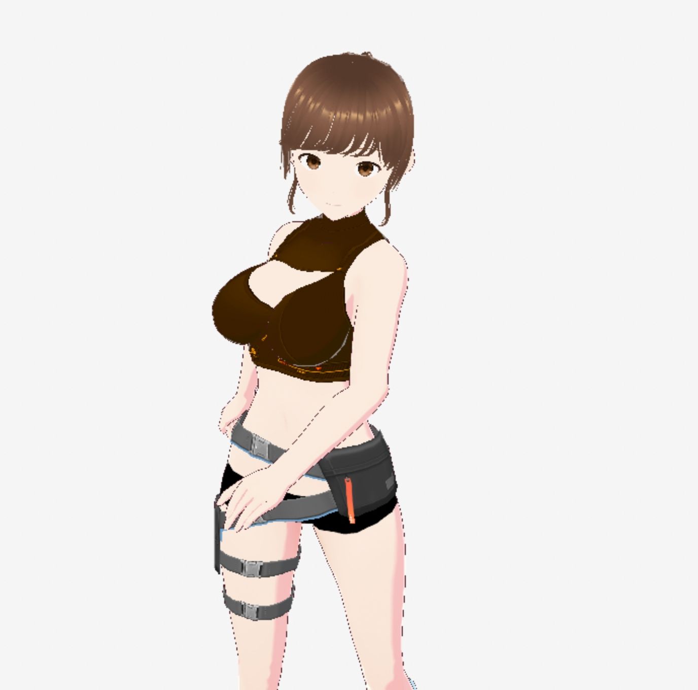 戦ってるようなファッションブラの巨乳美女（セリフなし 3DCGモデル イラスト集）