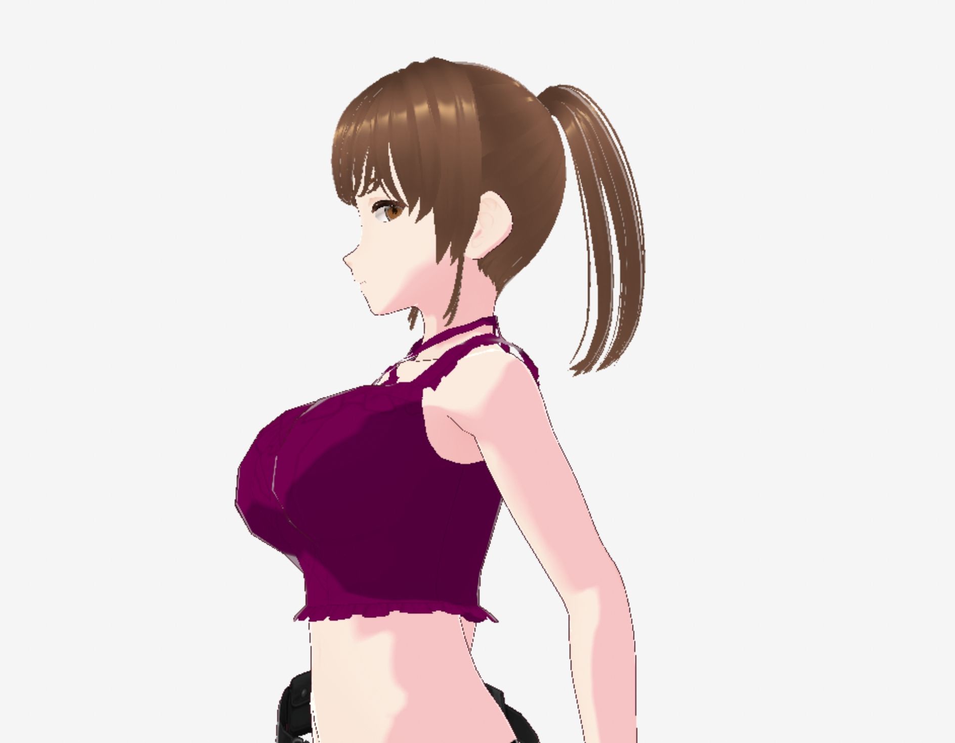 紫色の服を着たツンデレ戦士っぽい美女(セリフなし 3DCGモデル イラスト集)