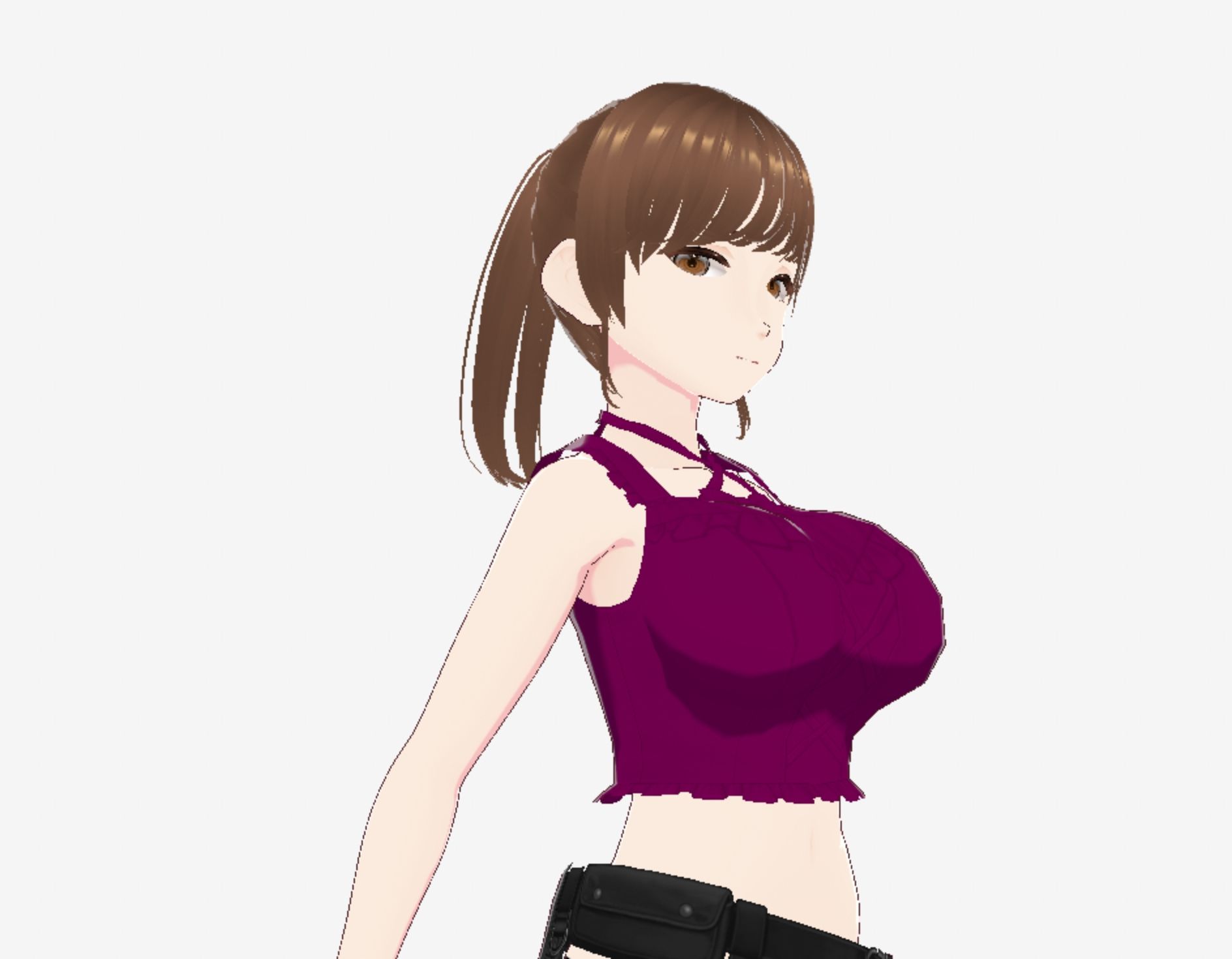 紫色の服を着たツンデレ戦士っぽい美女(セリフなし 3DCGモデル イラスト集)