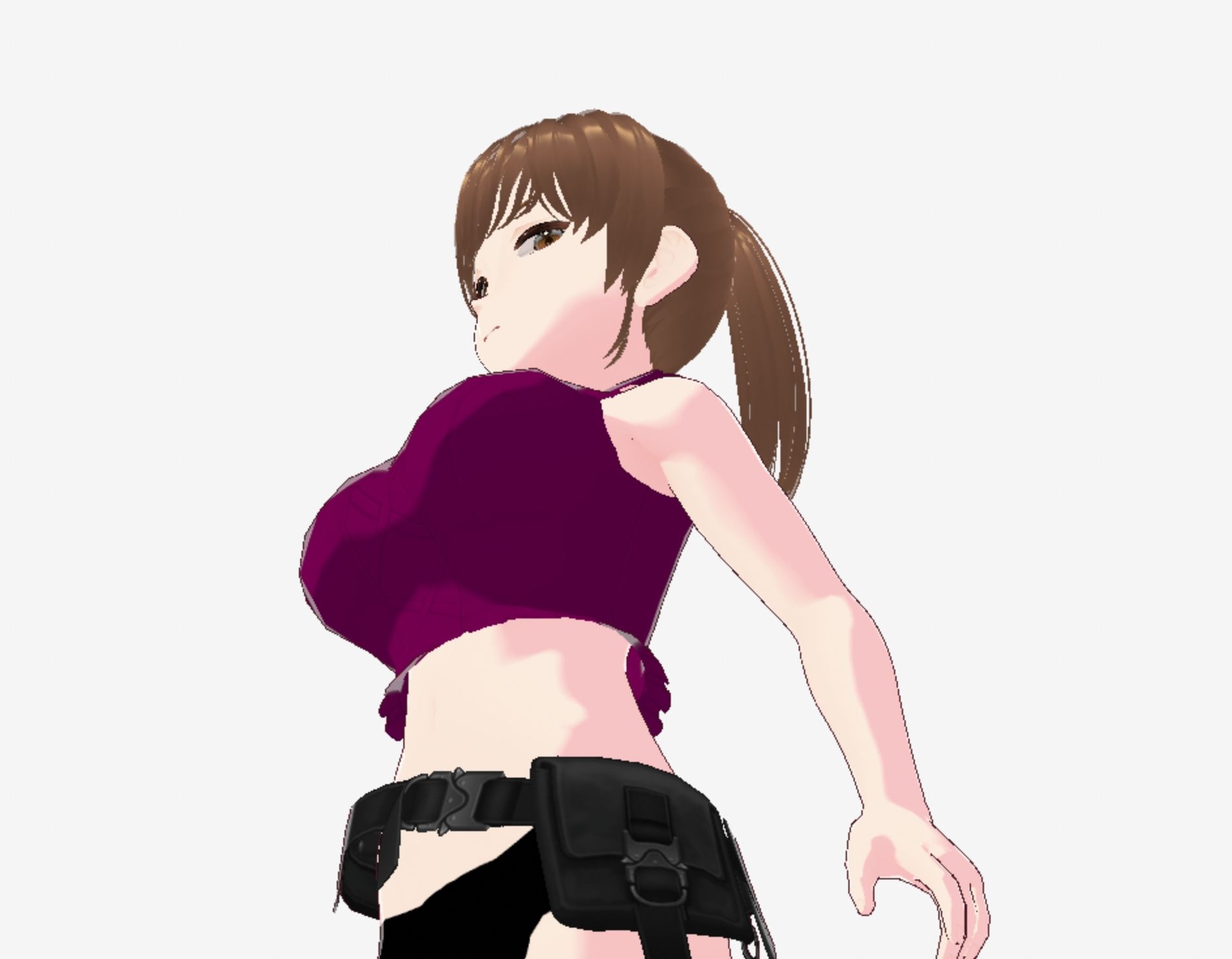 紫色の服を着たツンデレ戦士っぽい美女(セリフなし 3DCGモデル イラスト集)