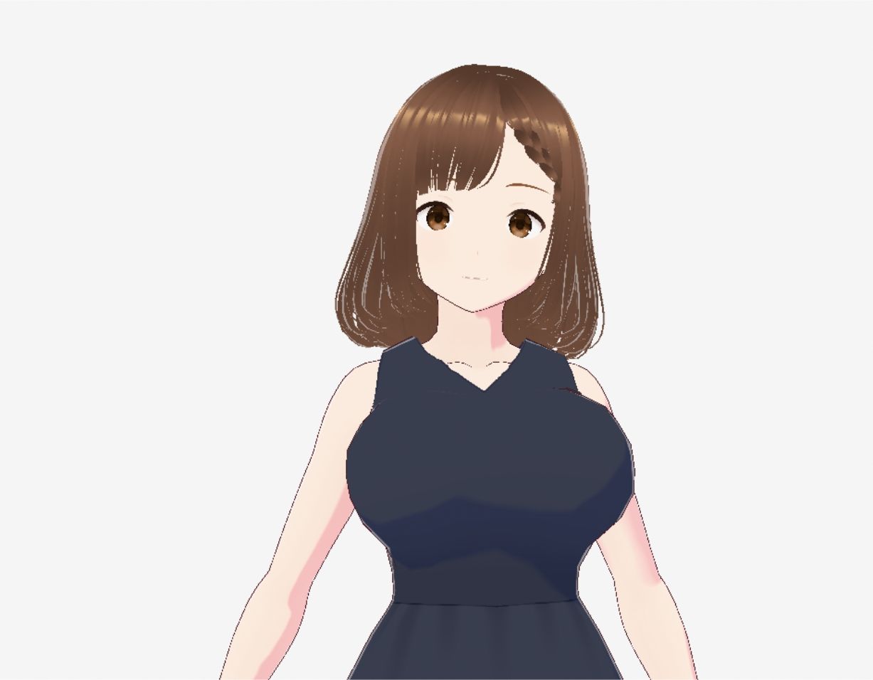 黒いワンピースの巨乳のお姉さん（セリフなし 3DCGモデル イラスト集）