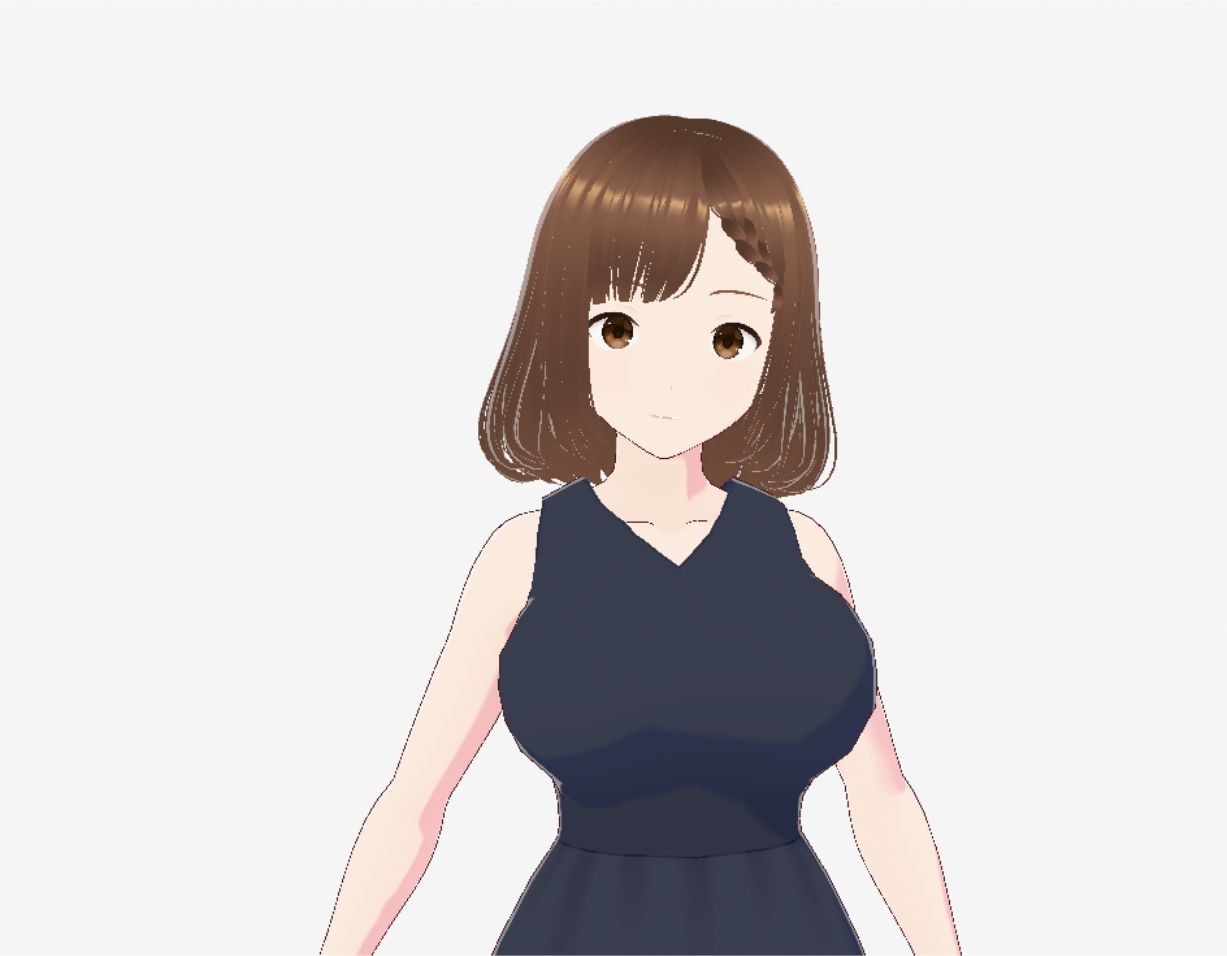 黒いワンピースの巨乳のお姉さん（セリフなし 3DCGモデル イラスト集）