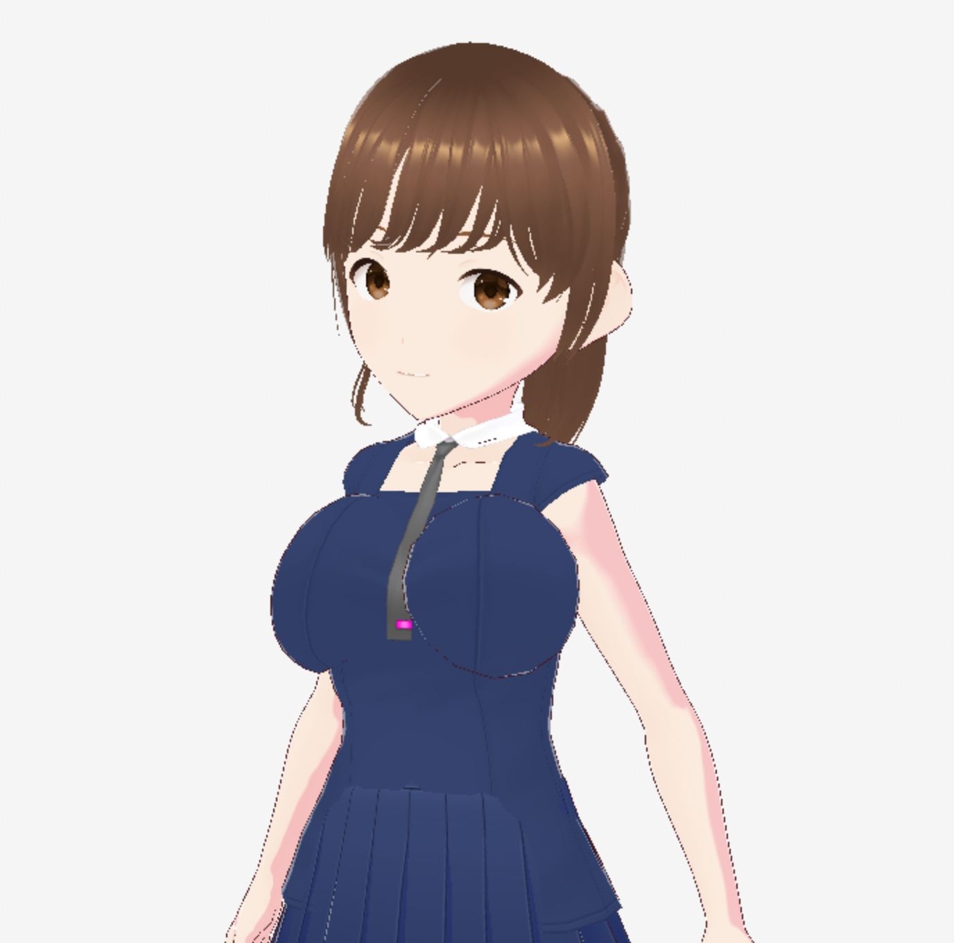 紺色の洋服を着た巨乳のお姉さん（セリフなし 3DCGモデル イラスト集）