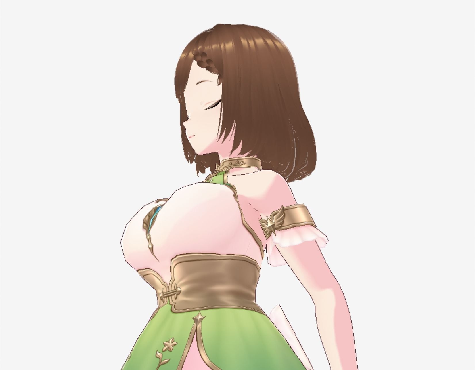 少しファンタジーっぽい衣装の巨乳のお姉さん（セリフなし 3DCGモデル イラスト集）