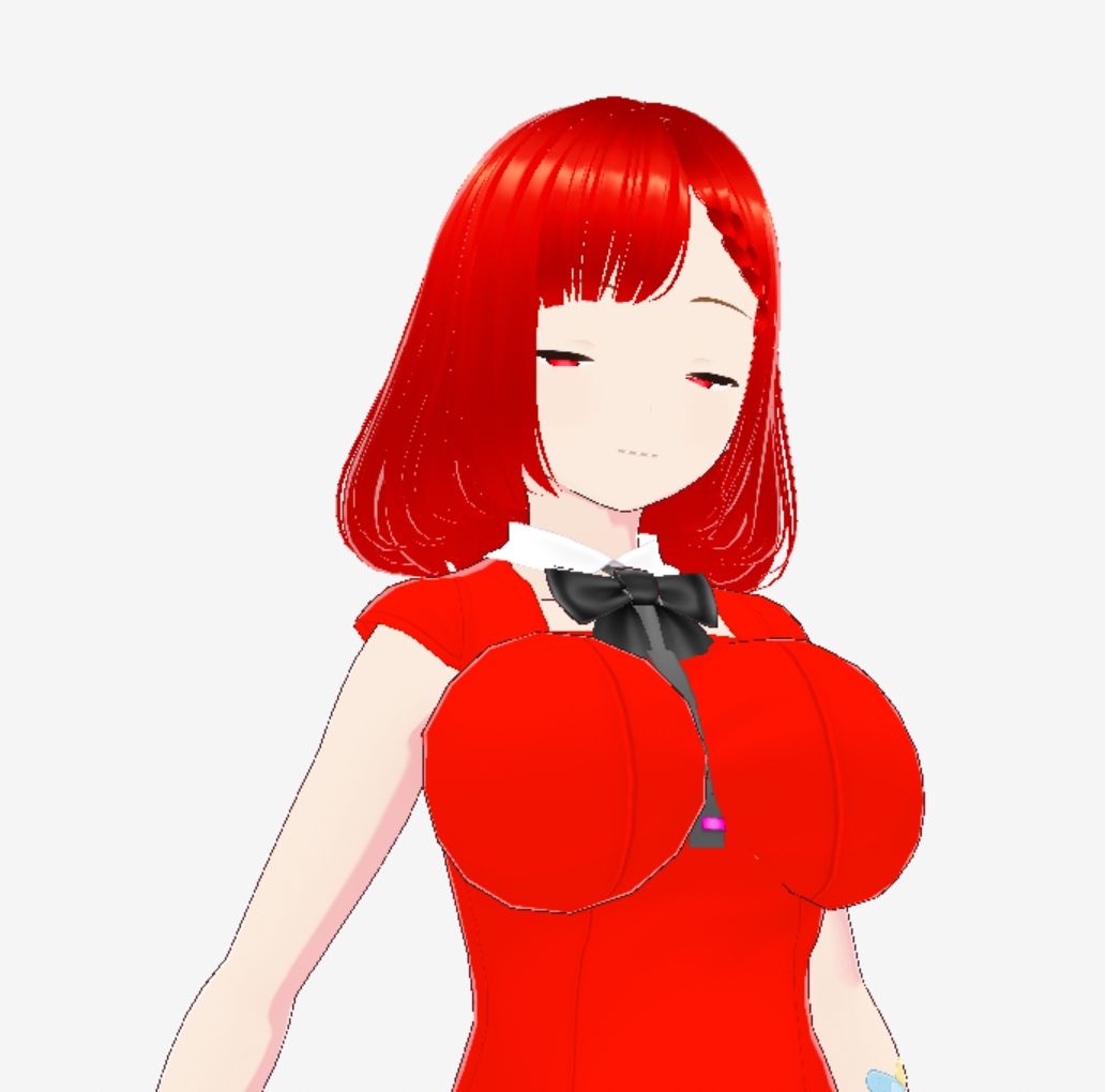 赤い美女（セリフなし 3DCGモデル イラスト集）