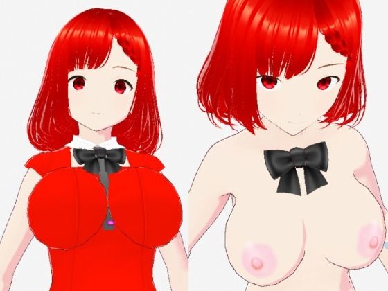 赤い美女（セリフなし 3DCGモデル イラスト集）
