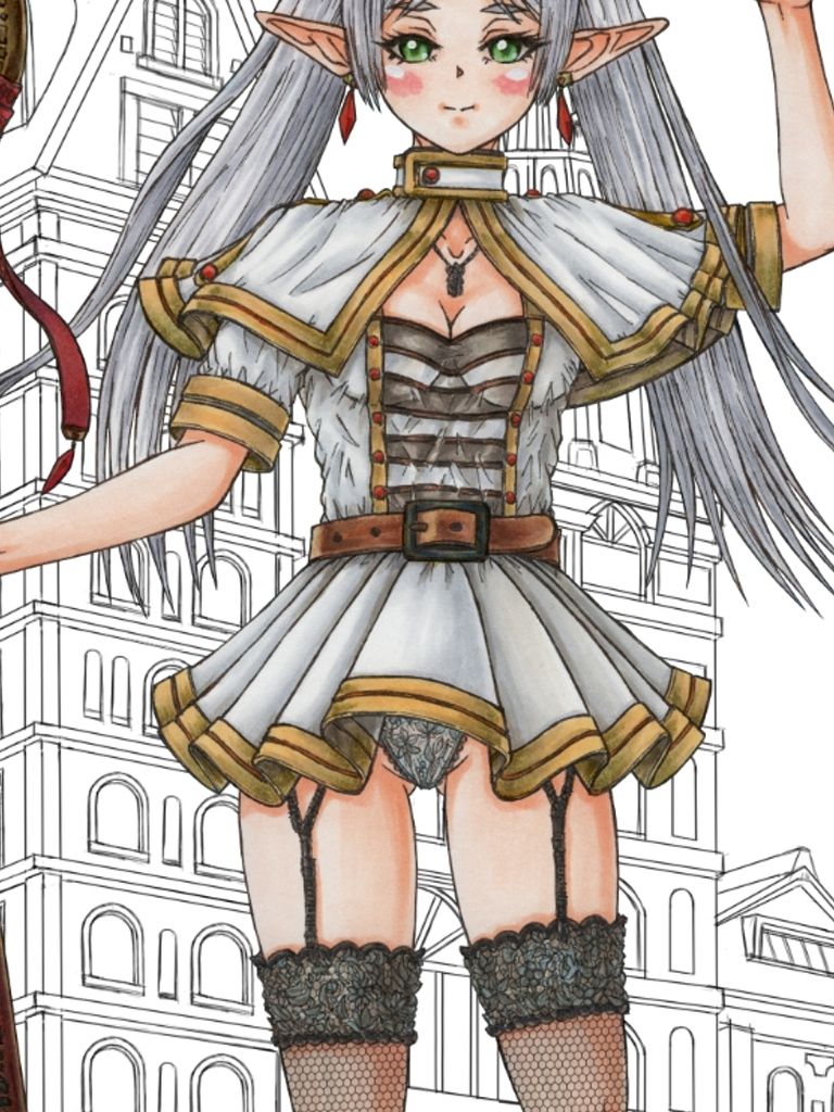 葬送のフリー〇ン、フリー〇ンとゲストキャラのイラスト。アナログのコピック系作品（フリー〇ン、アウ〇、フェル〇、ラビー〇＆カン〇）葬送のフリー〇ン、フリー〇ンとゲストキャラのイラスト。アナログのコピック系作品（フリー〇ン、アウ〇、フェル〇、ラビー〇＆カン〇）