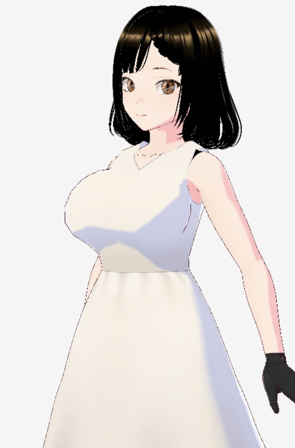 白ワンピースを着たお姉さん(セリフなし 3DCGモデル イラスト集)