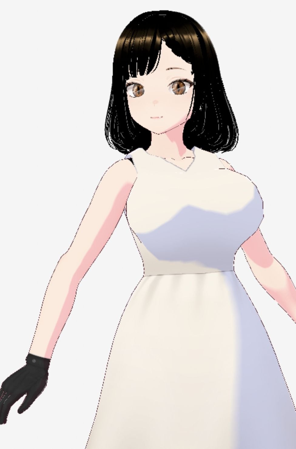 白ワンピースを着たお姉さん(セリフなし 3DCGモデル イラスト集)