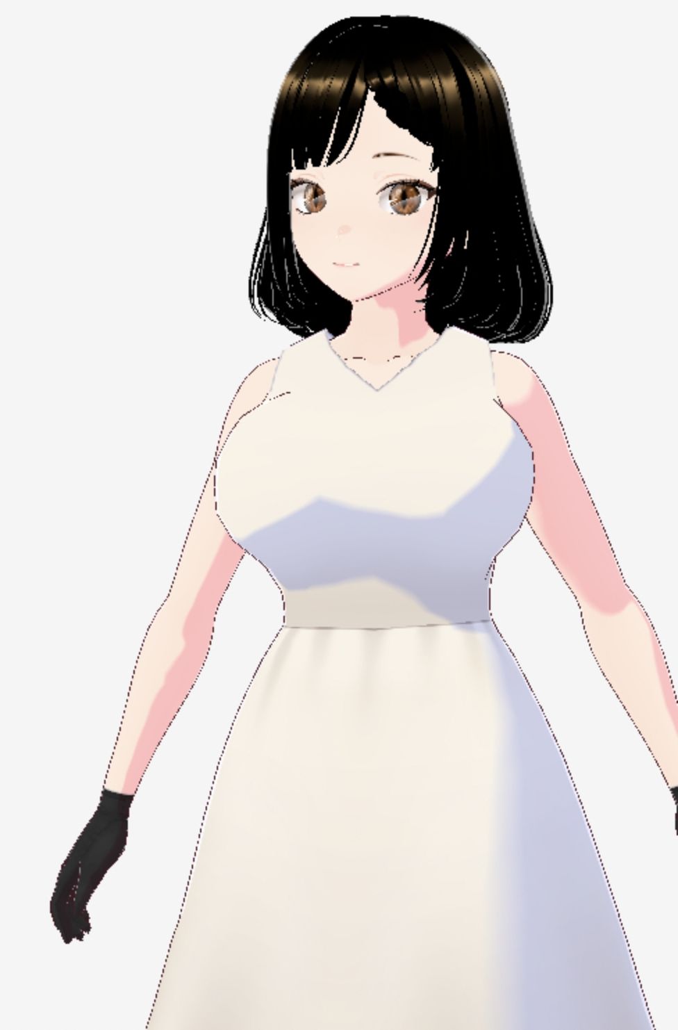 白ワンピースを着たお姉さん(セリフなし 3DCGモデル イラスト集)