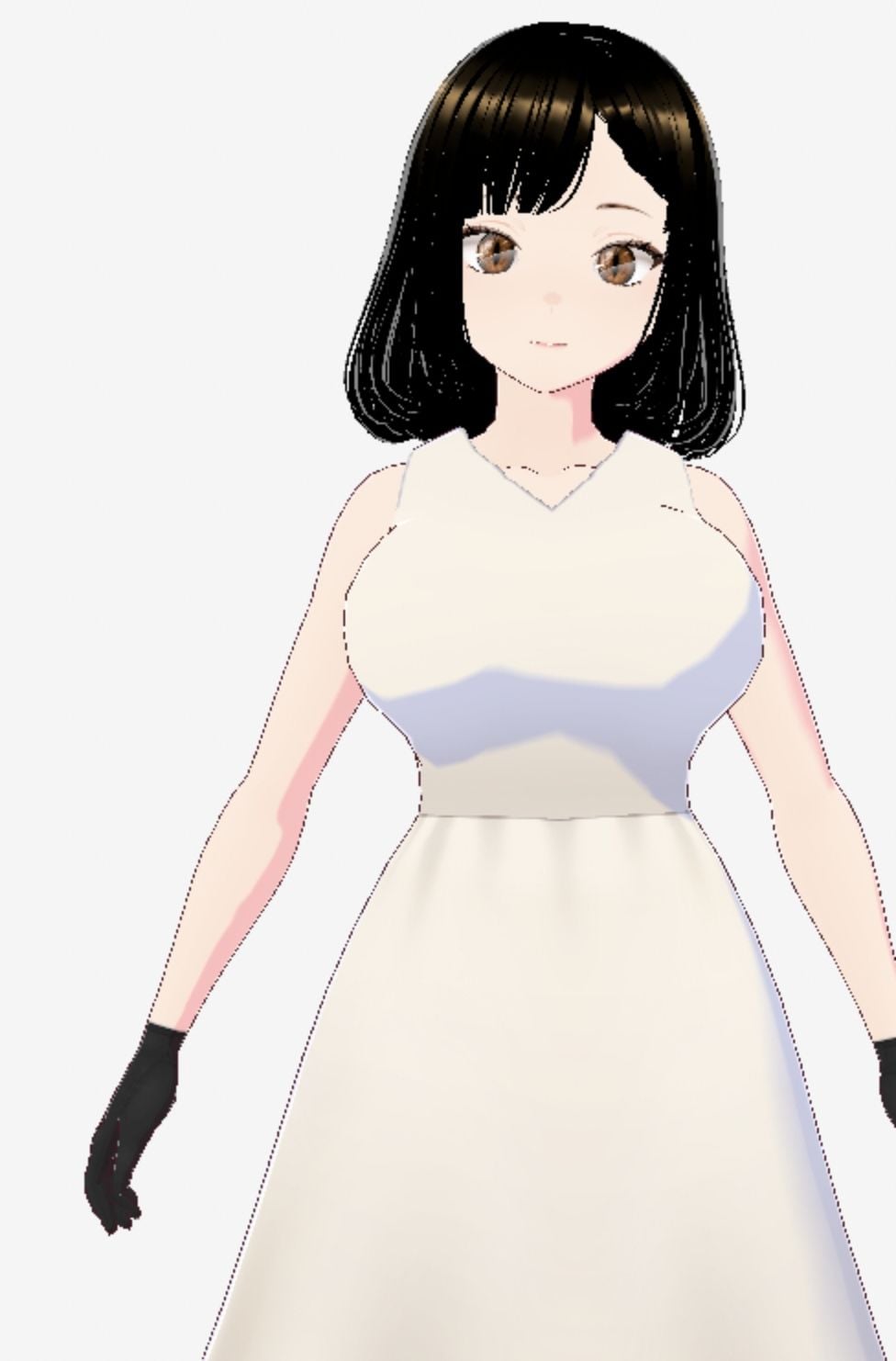 白ワンピースを着たお姉さん(セリフなし 3DCGモデル イラスト集)