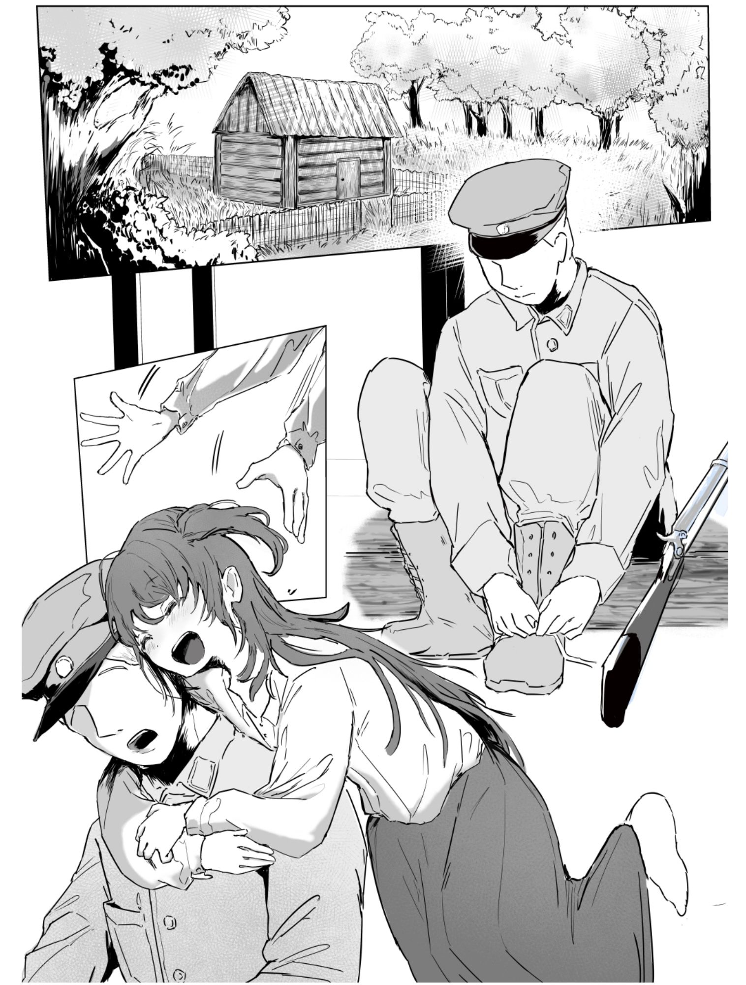 戦時下で妻と娘が略奪凌●レ●プされる話