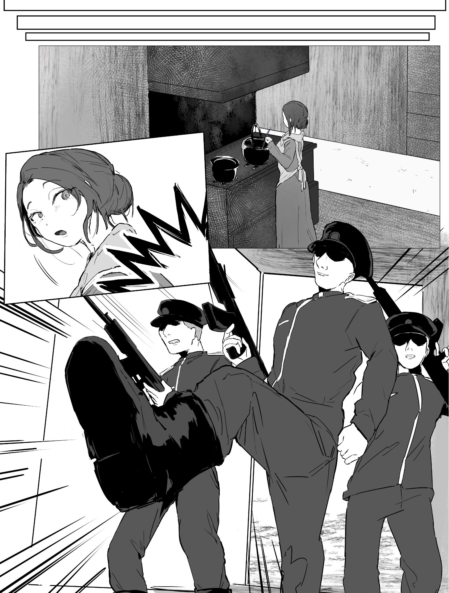 戦時下で妻と娘が略奪凌●レ●プされる話