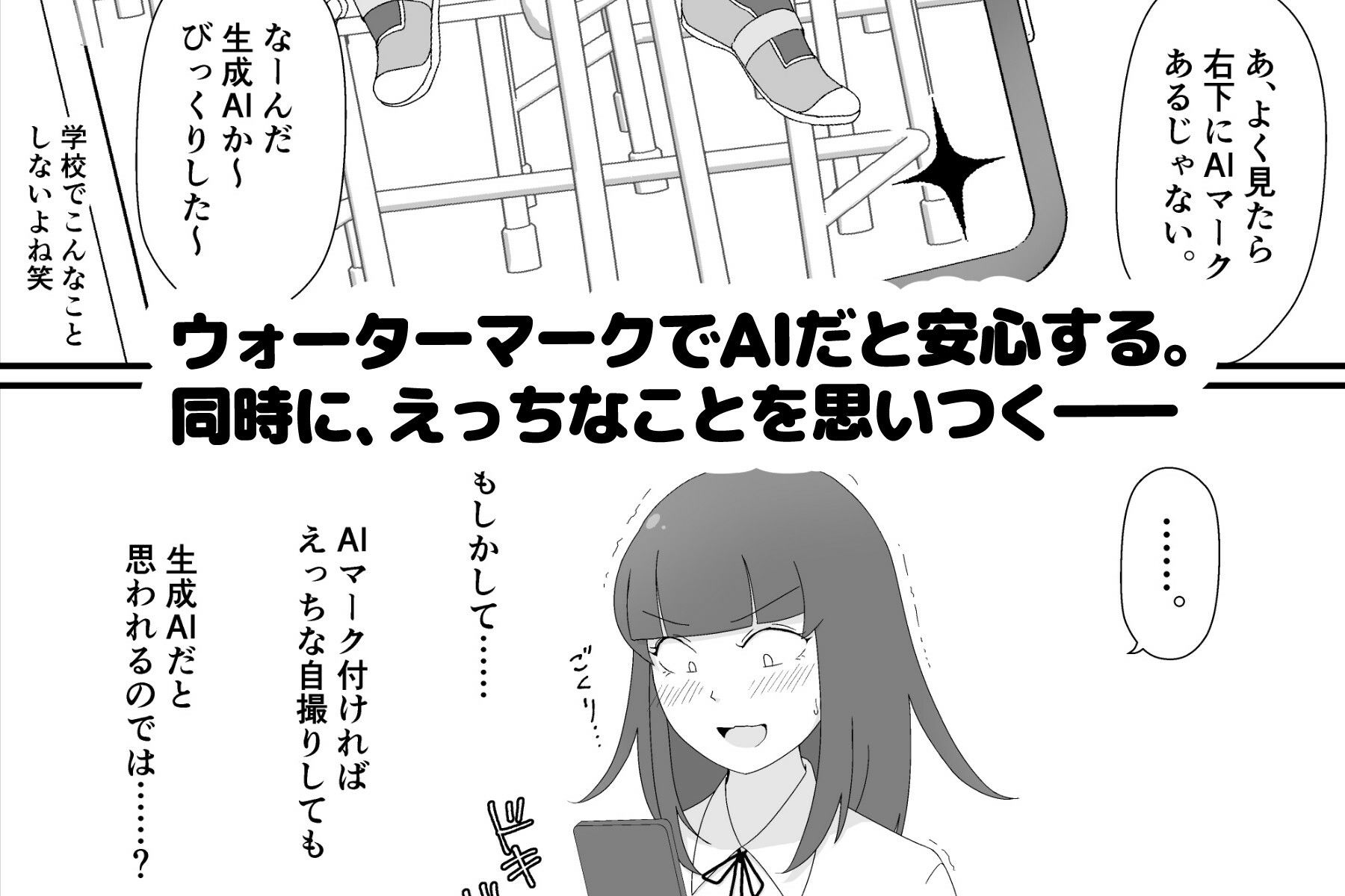 裏アカ偽装AI露出〜AIマーク付ければバレない！？〜