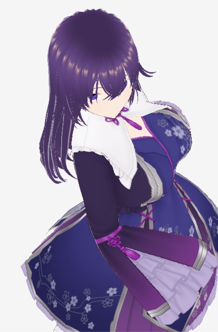 和柄の洋風ドレスの巨乳美女（セリフなし 3DCGモデル イラスト集）