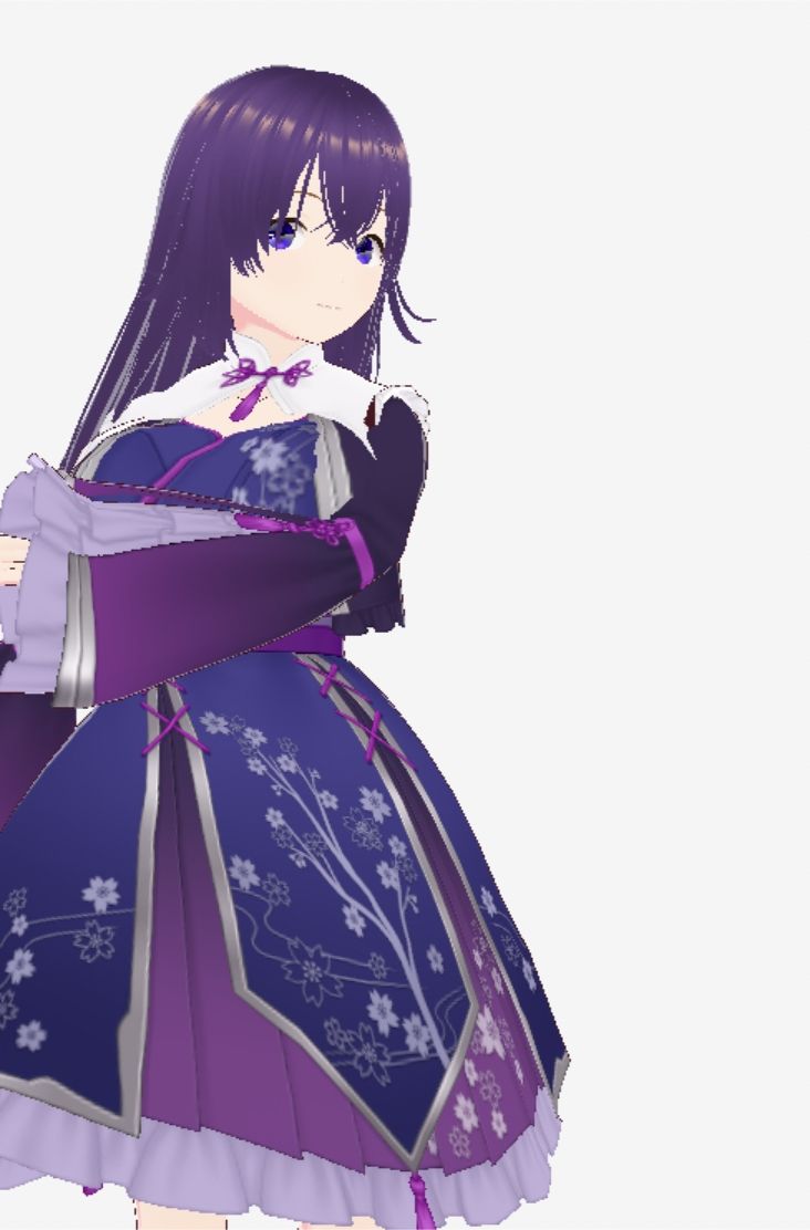 和柄の洋風ドレスの巨乳美女（セリフなし 3DCGモデル イラスト集）