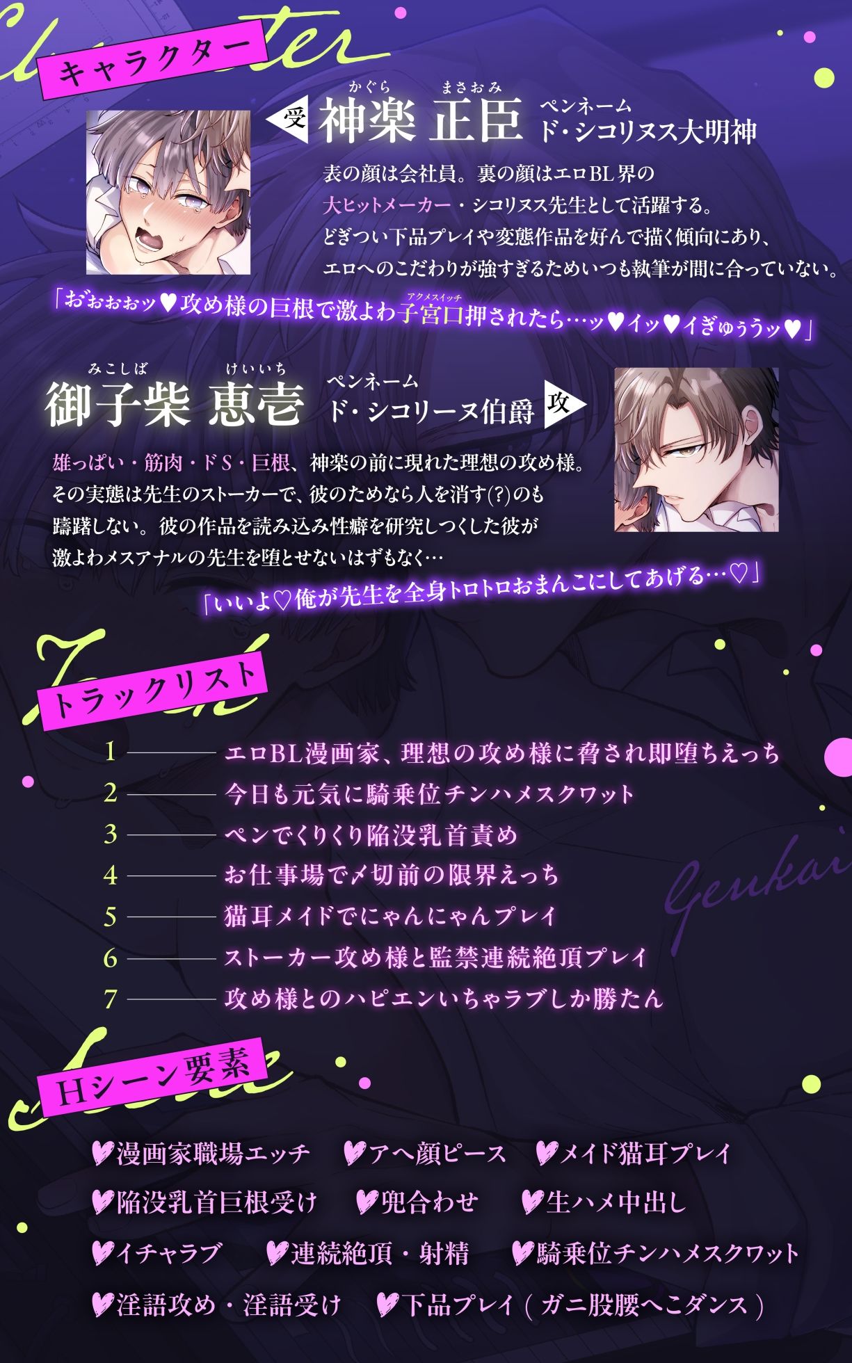 ボイスドラマ 限界エロBL漫画家、ストーカー攻め様にロックオンされる