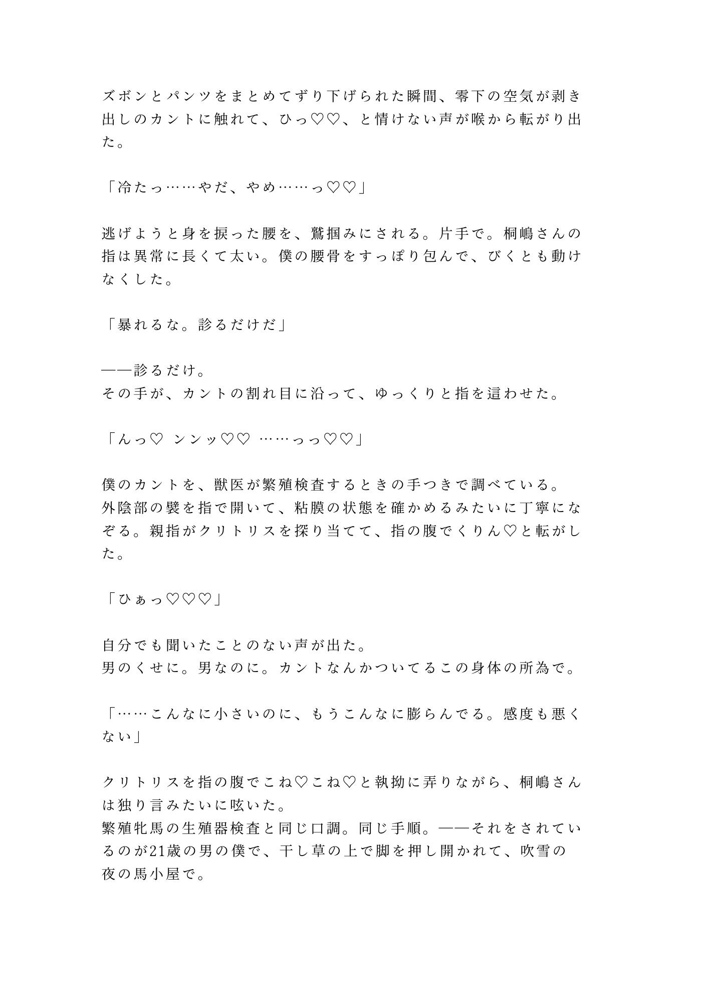 「馬より先に、お前の世話をしてやる」吹雪の北海道牧場で元獣医に干し草の上で朝まで6回種付けされたカントボーイ大学生
