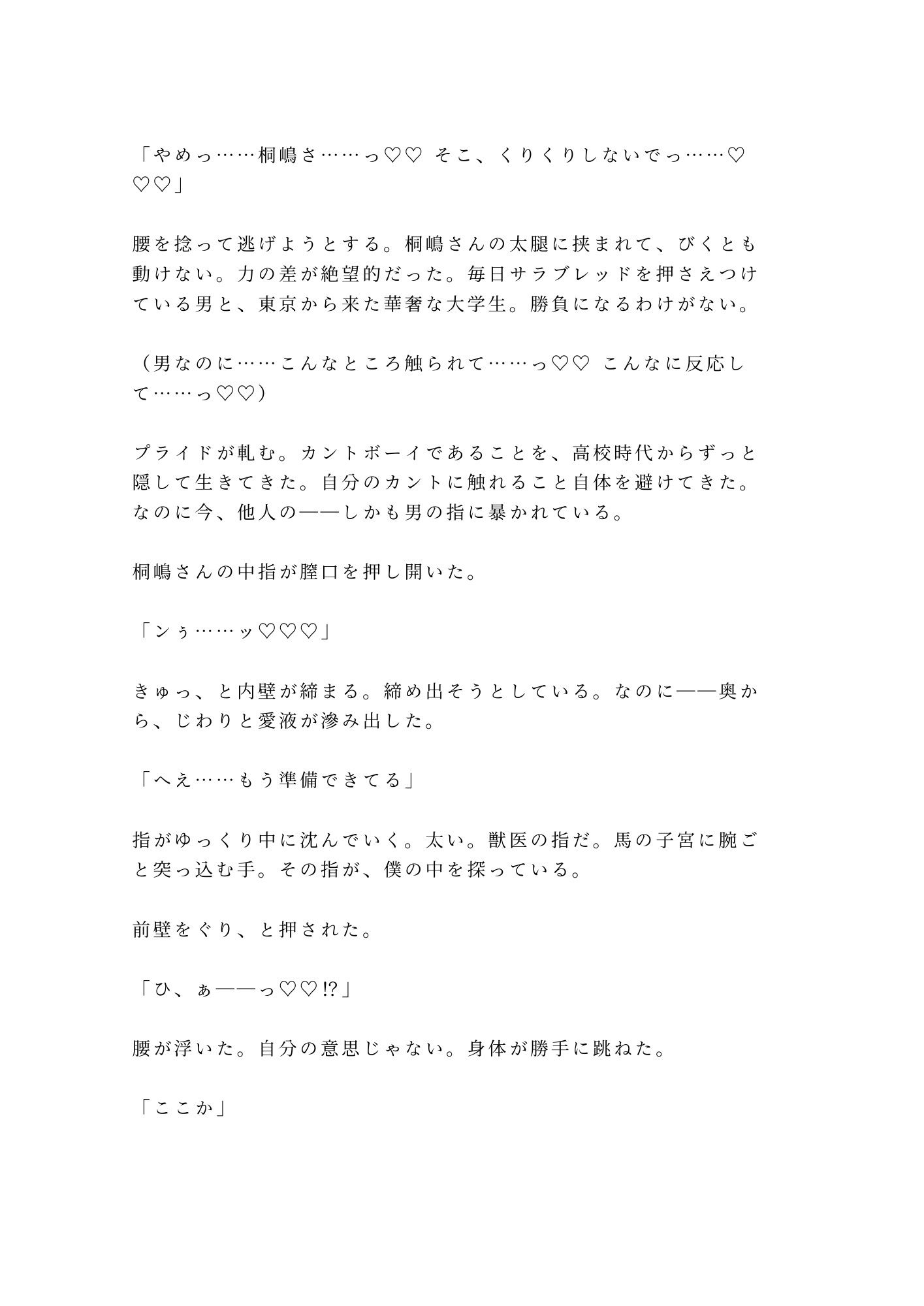 「馬より先に、お前の世話をしてやる」吹雪の北海道牧場で元獣医に干し草の上で朝まで6回種付けされたカントボーイ大学生